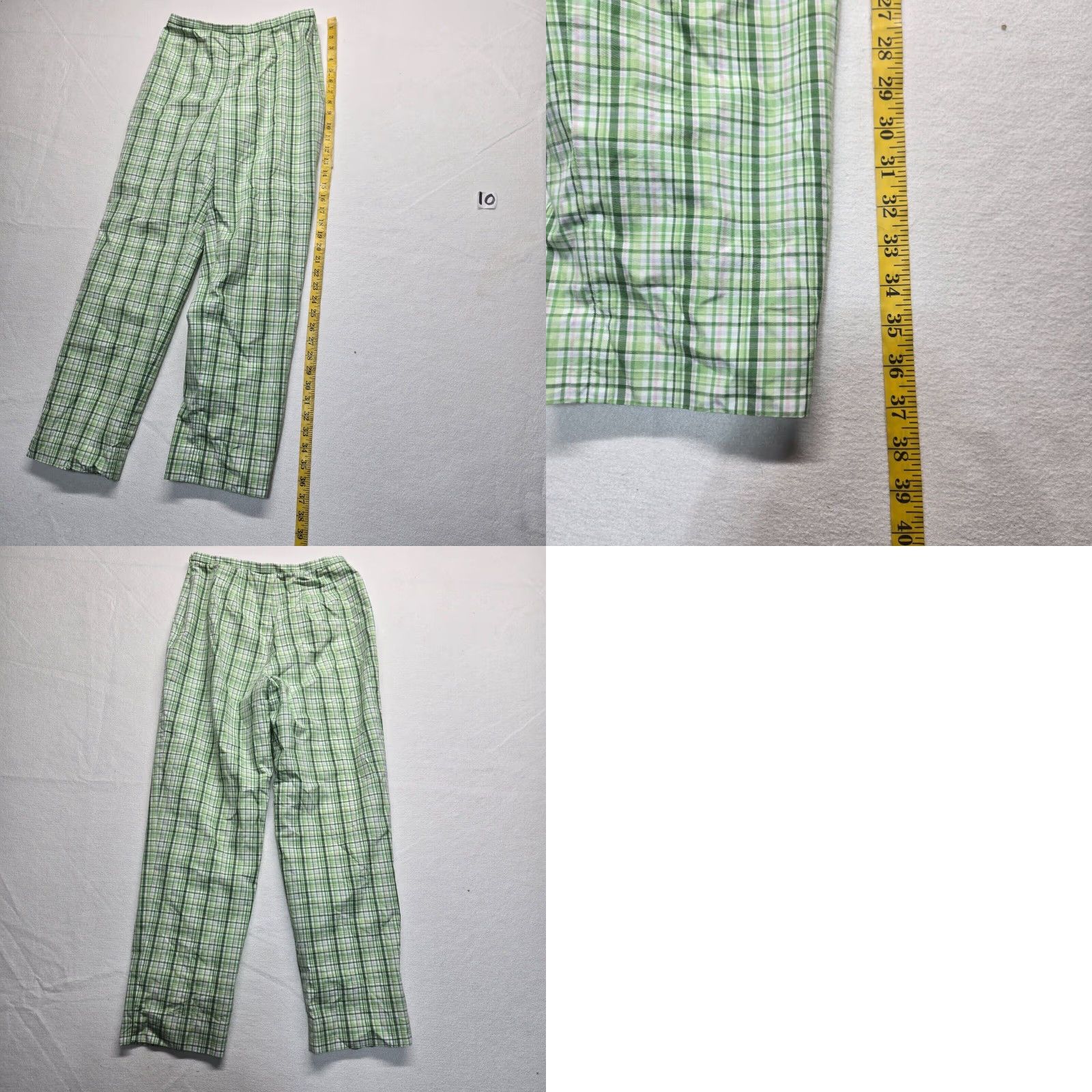 Brooks Brothers Brooks Brothers Women's Green Plaid Chino Flat Front Zipper Pants 4 Size 27" / US 4 / IT 40 - 8 Thumbnail