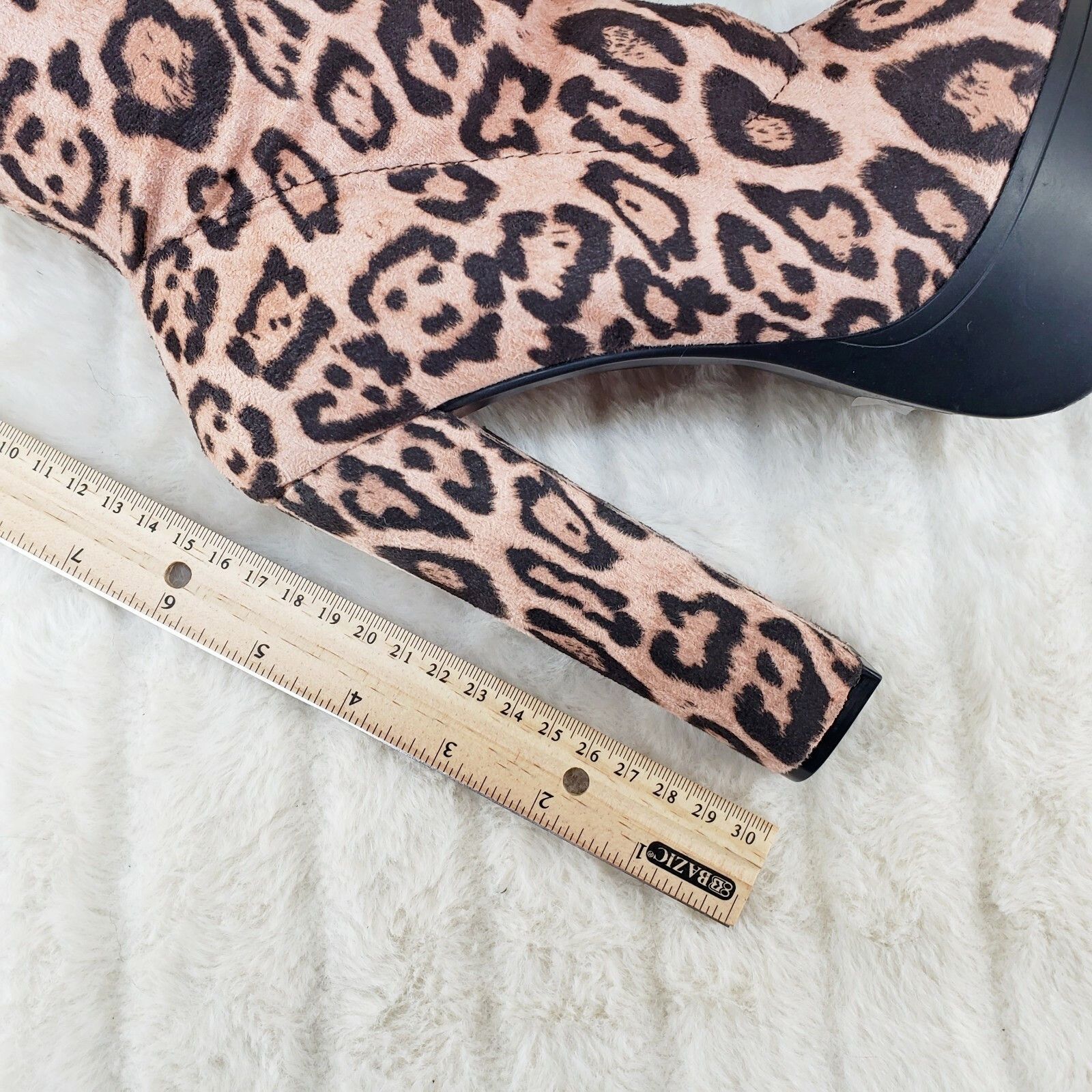 Other Skin Stretch Leopard Print Platform Ankle Boots Lug Sole Chu Size US 9 / IT 39 - 2 Thumbnail