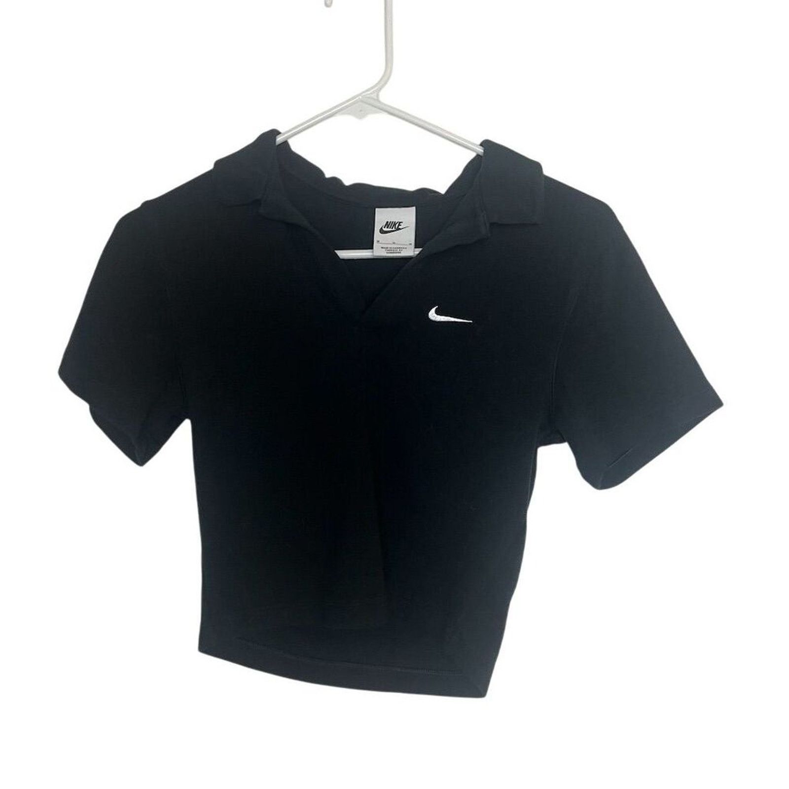 Nike Nike Women's Cropped Polo Top Black Short Sleeve Size M Size M / US 6-8 / IT 42-44 - 2 Thumbnail