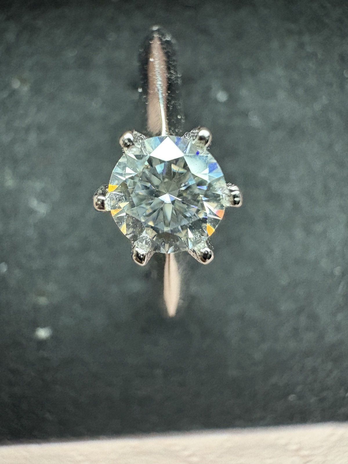 Silver Moissanite Ring – 0.5 ct ADJUSTABLE/ GRA Cert