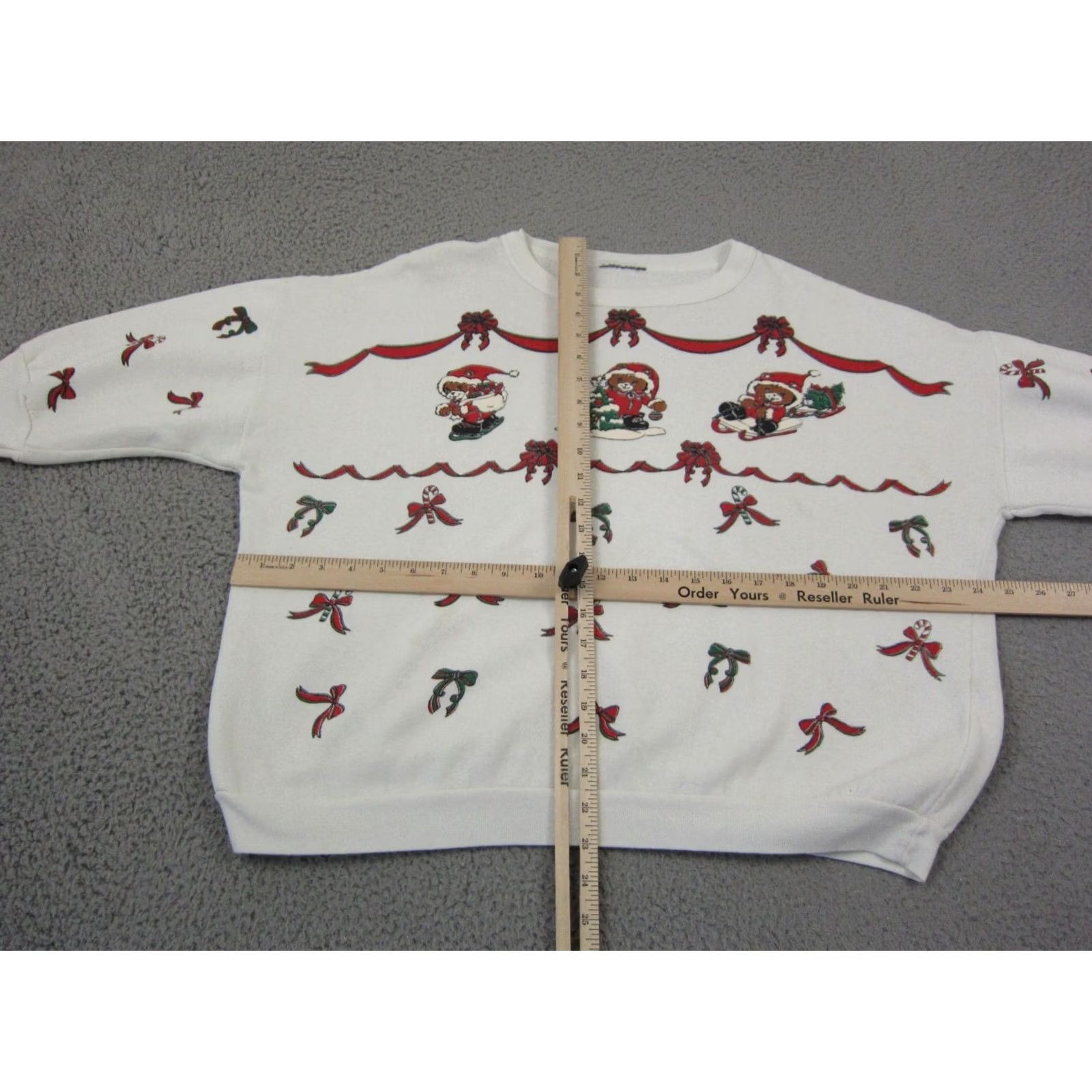 Vintage VINTAGE Christmas Sweatshirt Mens M White 3/4 Sleeve Crew Neck Pullover Teddy Bear 90s Size US M / EU 48-50 / 2 - 6 Thumbnail