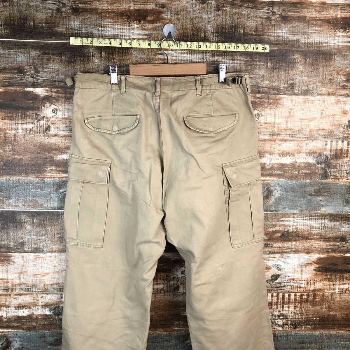 Japanese Brand Back Number Cream Cargo Multipocket Pants #A1423 Size US 33 - 16 Thumbnail
