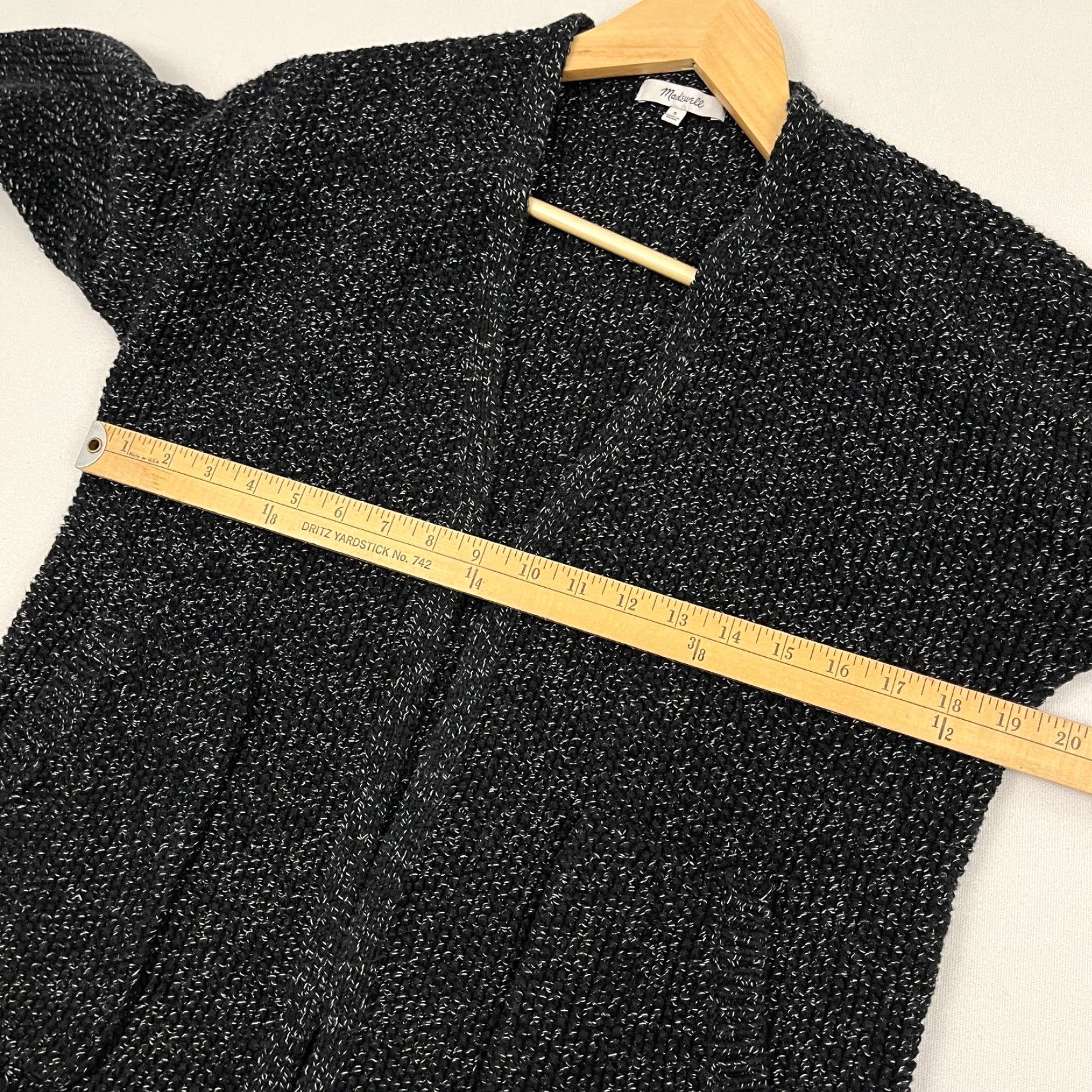 Madewell Madewell Memento Fringe Cardigan Sweater Womens S Black Heavy Knit Open Front Size S / US 4 / IT 40 - 4 Thumbnail