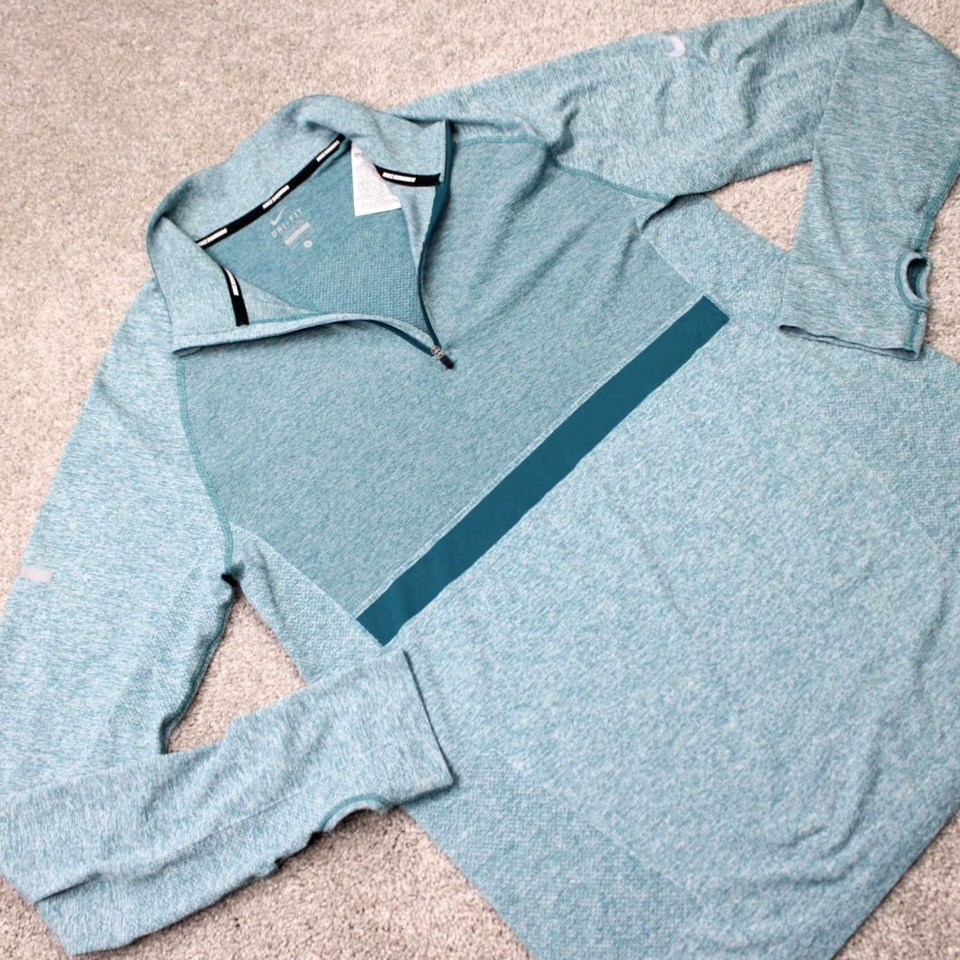 Nike Nike Running Sweatshirt Mens Large Blue Dri-Fit 1/2 Zip Poly/Nylon L/S Pullover Size US L / EU 52-54 / 3 - 6 Thumbnail