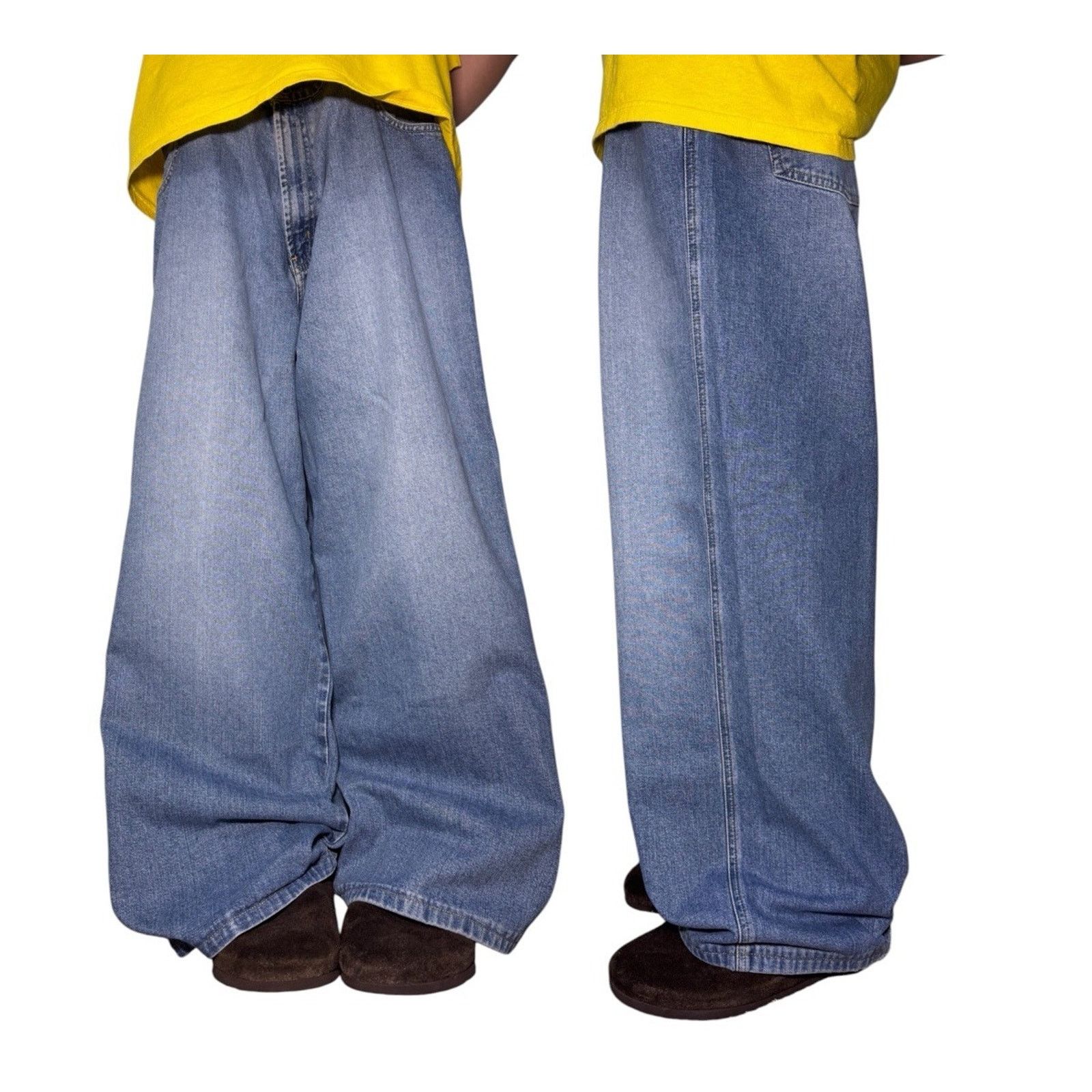 Todd Oldham Y2k BAGGY Fit Jeans Mens Todd Oldham 35x28 Wide Leg Type Size US 35 - 1 Thumbnail