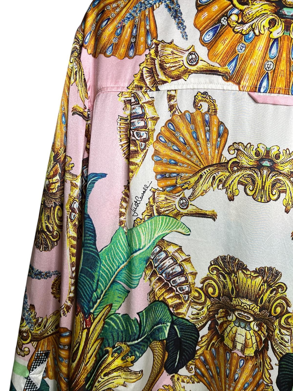 Roberto Cavalli Just Cavalli Silk Baroque Print Shirt Size 36 Size XS / US 0-2 / IT 36-38 - 4 Thumbnail
