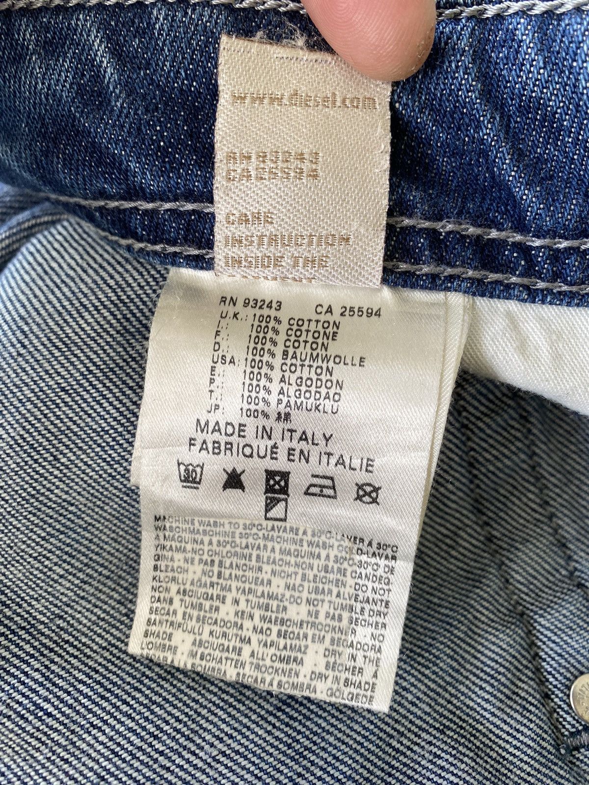 Diesel × Vintage Y2K DIESEL Zaghor Heavyweight Distressed Blue Washed Denim Size US 32 / EU 48 - 11 Thumbnail