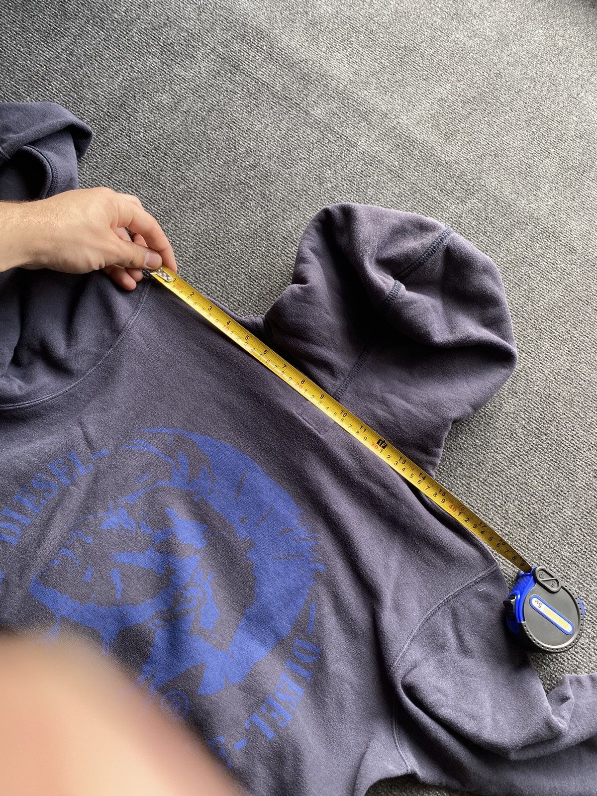 Diesel 🔥Opium Punk Diesel faded washed blue gothic hoodie head logo Size US S / EU 44-46 / 1 - 11 Thumbnail