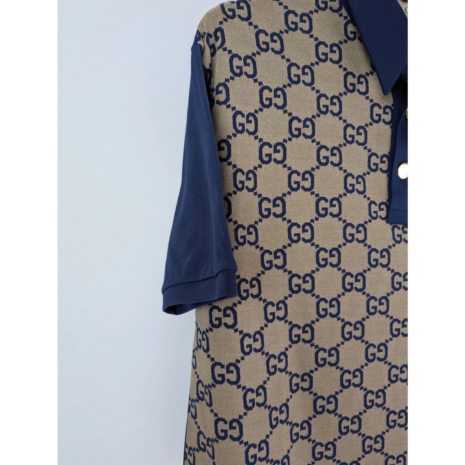 Gucci o1rshd1 GG Polo in Brown/Navy Size US L / EU 52-54 / 3 - 5 Thumbnail