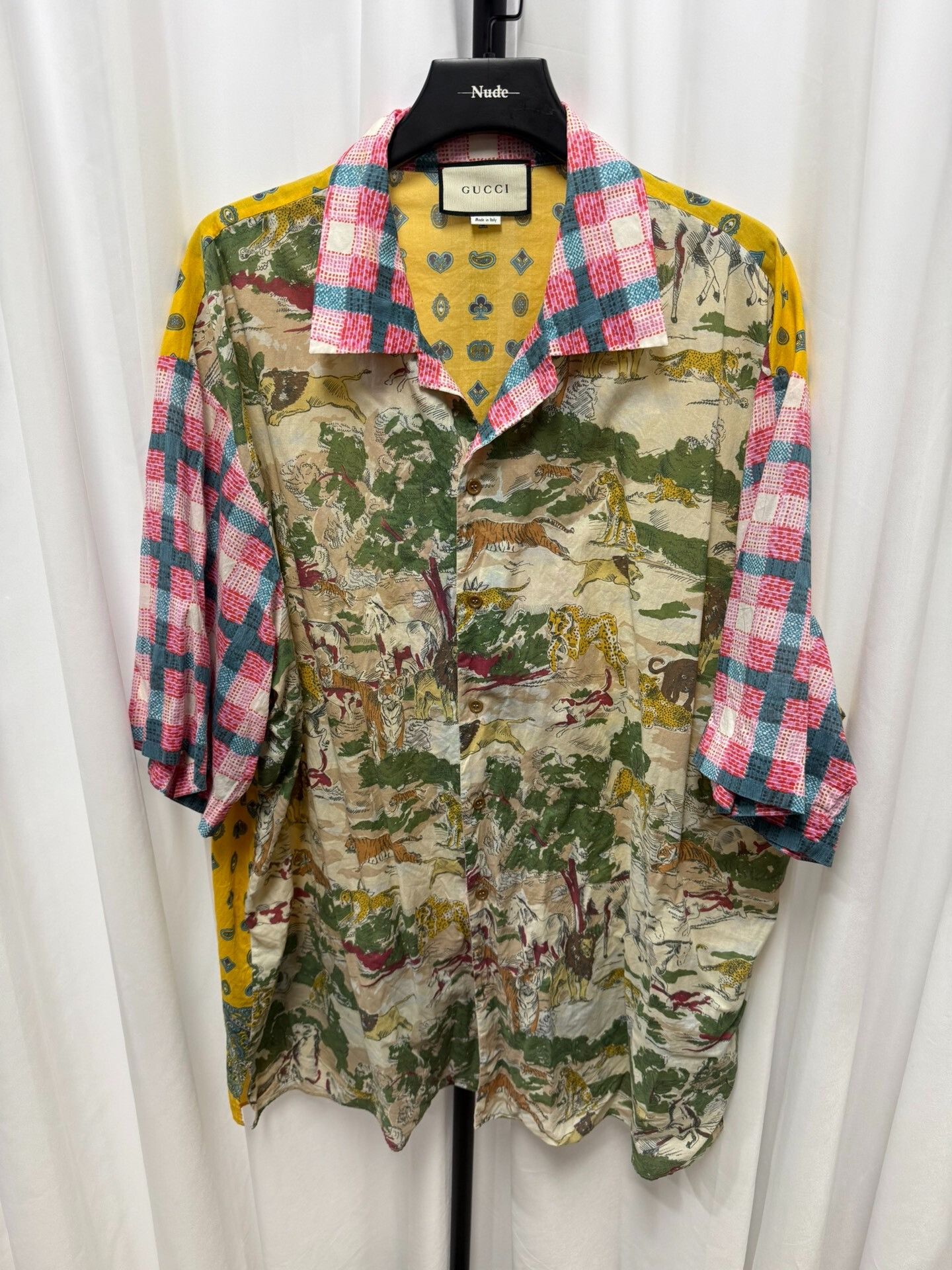 Gucci Gucci 19AW Oil Painting Patchwork Loose Shirt Size US M / EU 48-50 / 2 - 1 Thumbnail