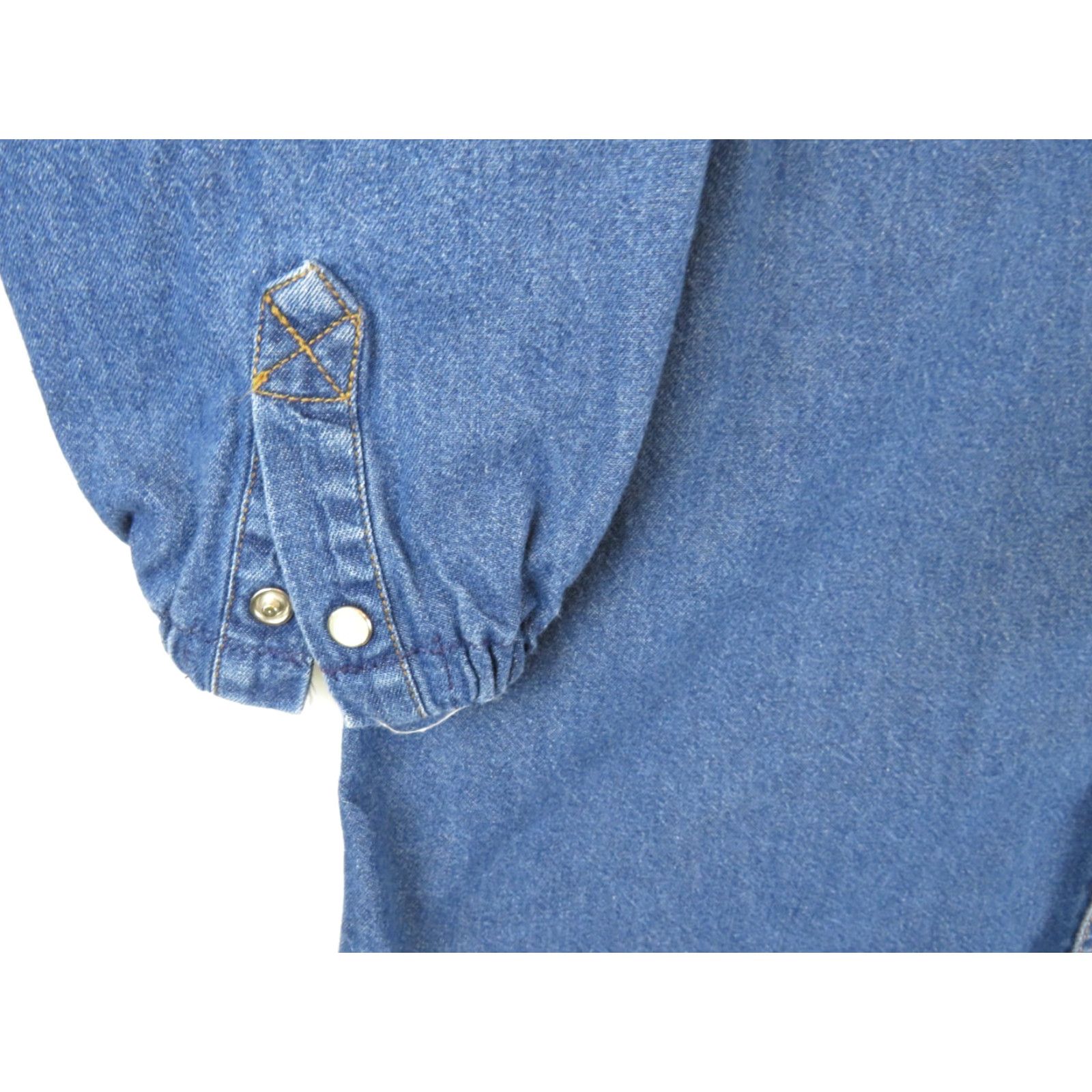 Vintage VINTAGE Key L Regular Denim western shirt Rockabilly Pearl snaps Western blue 3/4 Sleeve Mens Size US L / EU 52-54 / 3 - 5 Thumbnail