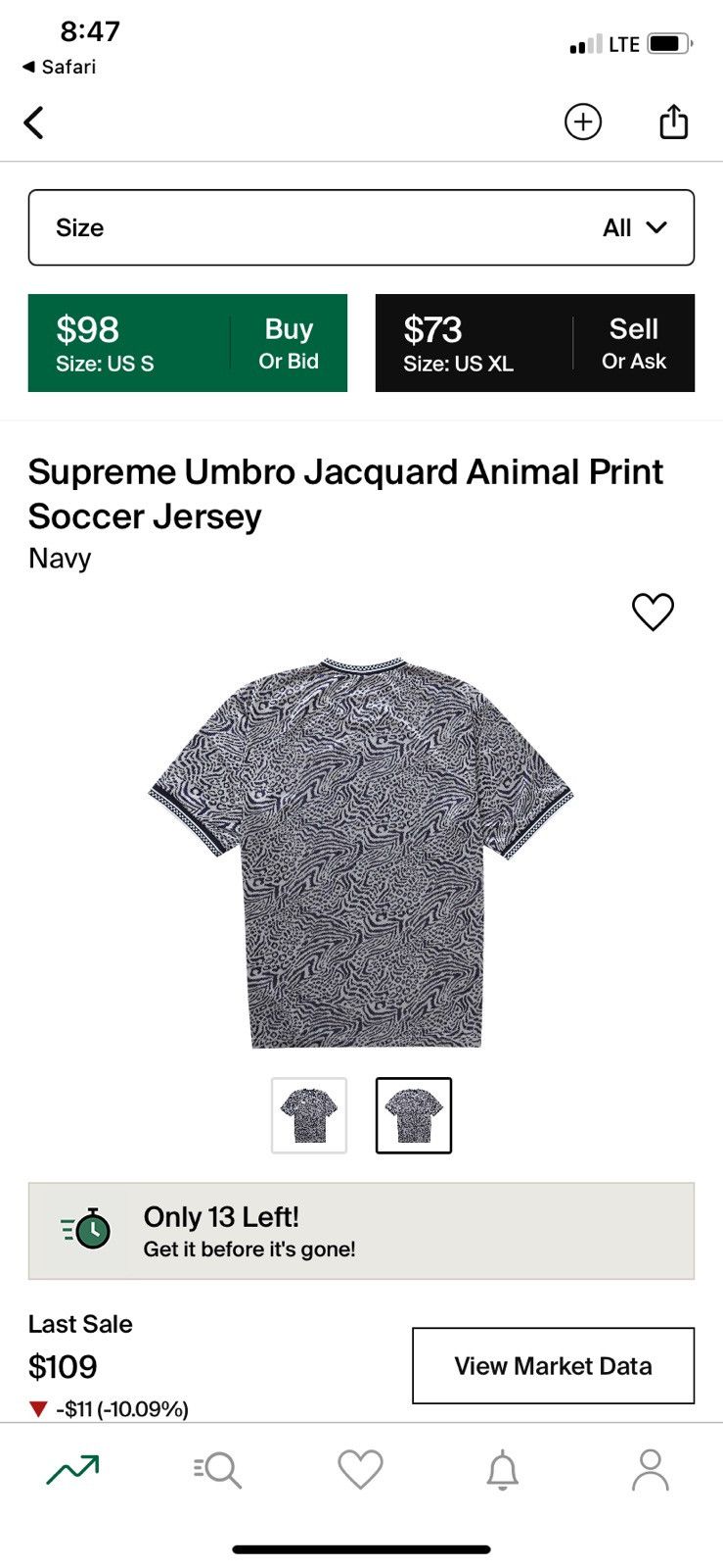 Supreme Supreme Umbro Jacquard Animal Print Soccer Jersey | Grailed