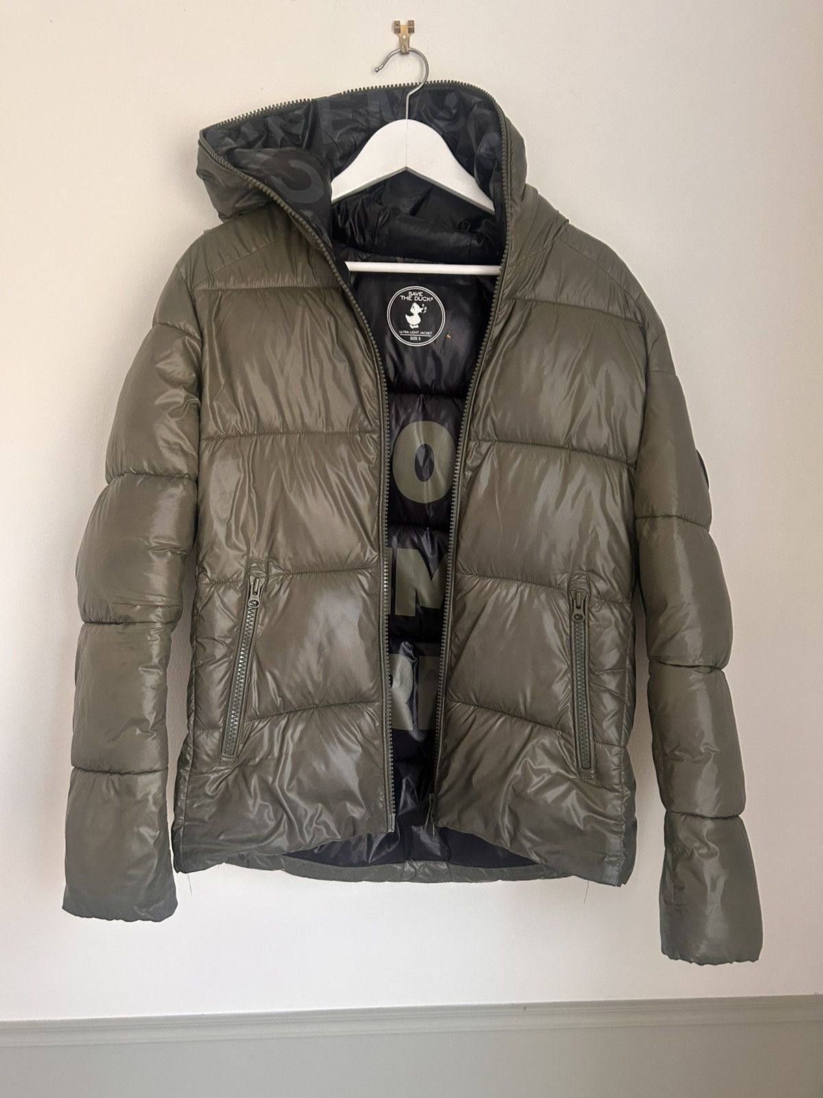 Save The Duck Save The Duck Hooded Puffer Jacket – Olive Green Size US S / EU 44-46 / 1 - 1 Thumbnail