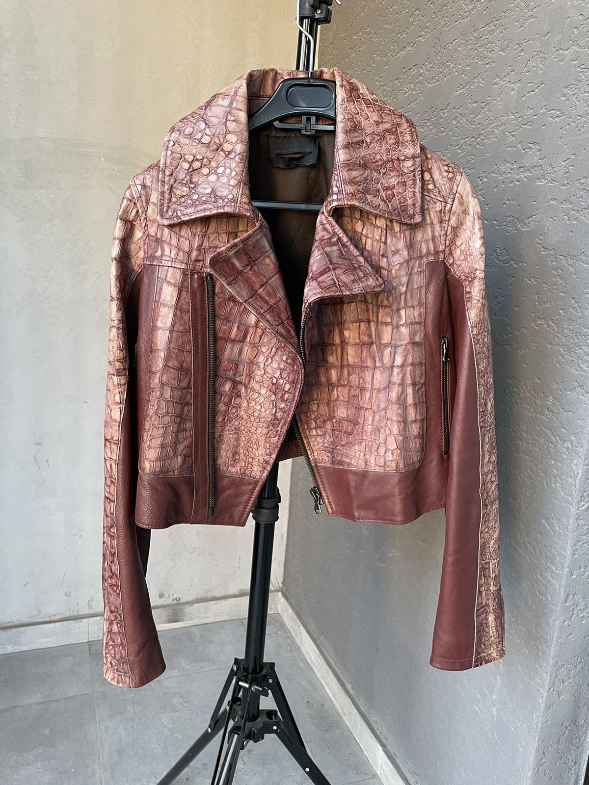 Designer × Diesel Vintage y2k women lather cropped jacket DIESEL Size XS / US 0-2 / IT 36-38 - 2 Thumbnail