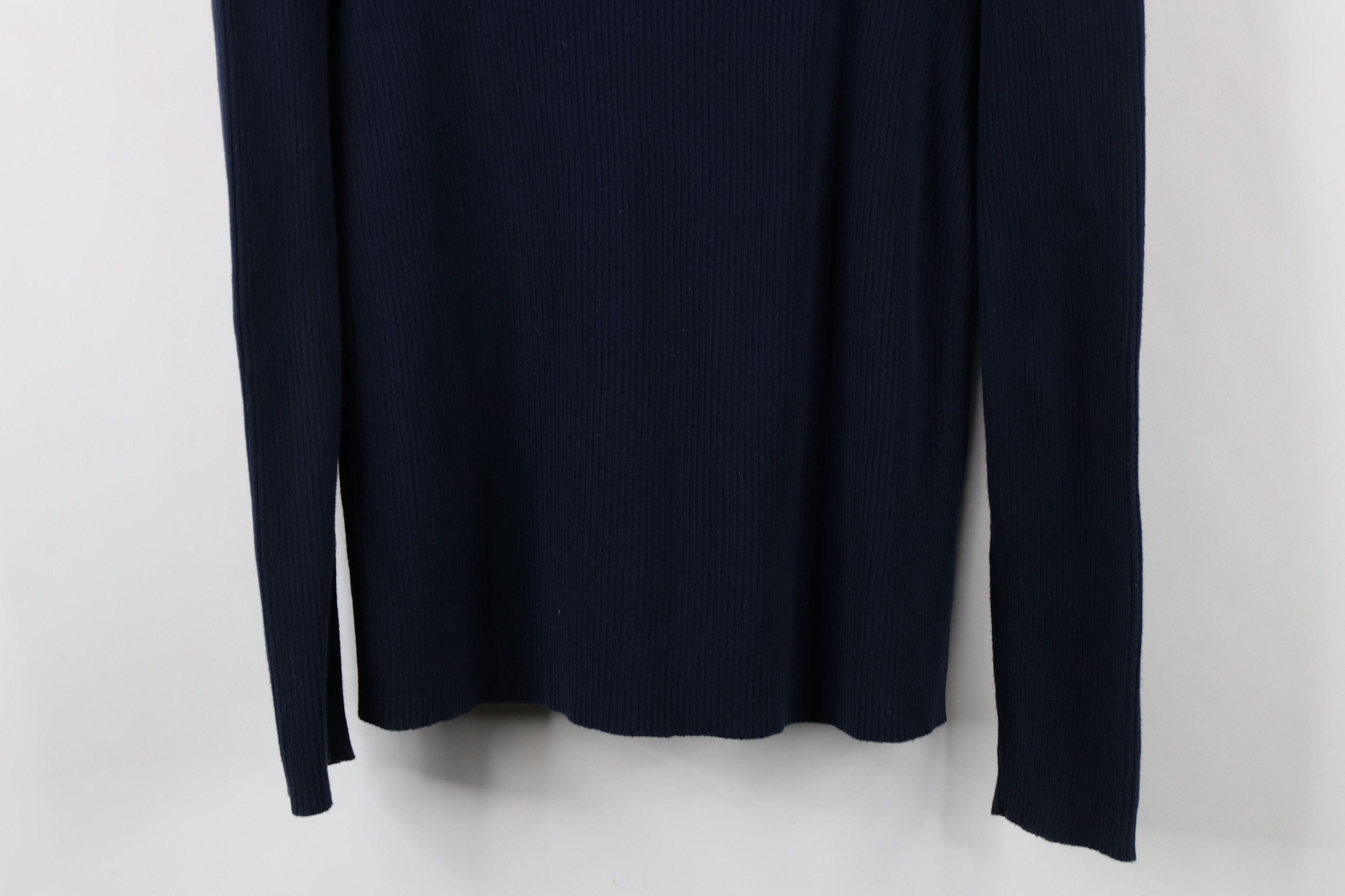 Ralph Lauren × Vintage Vintage 90s Ralph Lauren Ribbed Knit Mock Neck Sweater Blue Size L / US 10 / IT 46 - 12 Thumbnail