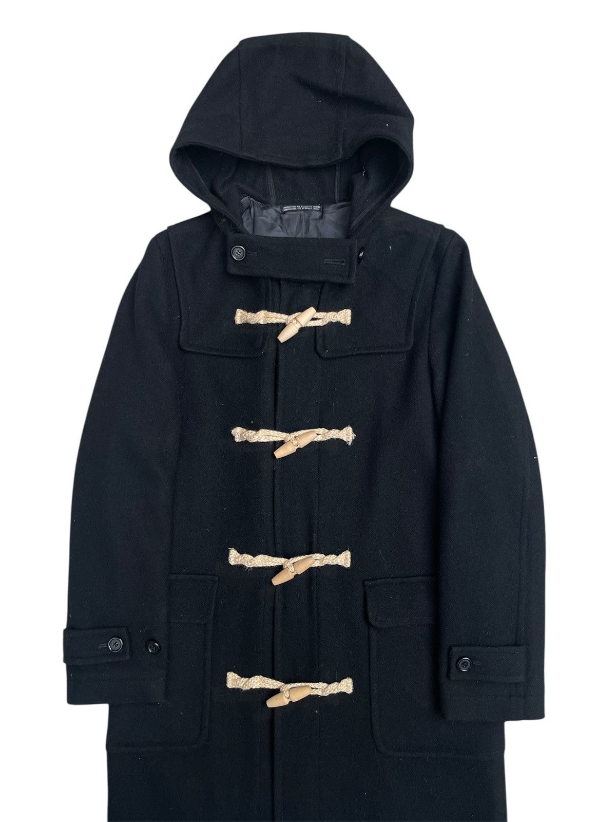 Yohji Yamamoto Ined Yohji Yamamoto Hooded Duffle Coat Toggle Fastening Size US M / EU 48-50 / 2 - 4 Thumbnail