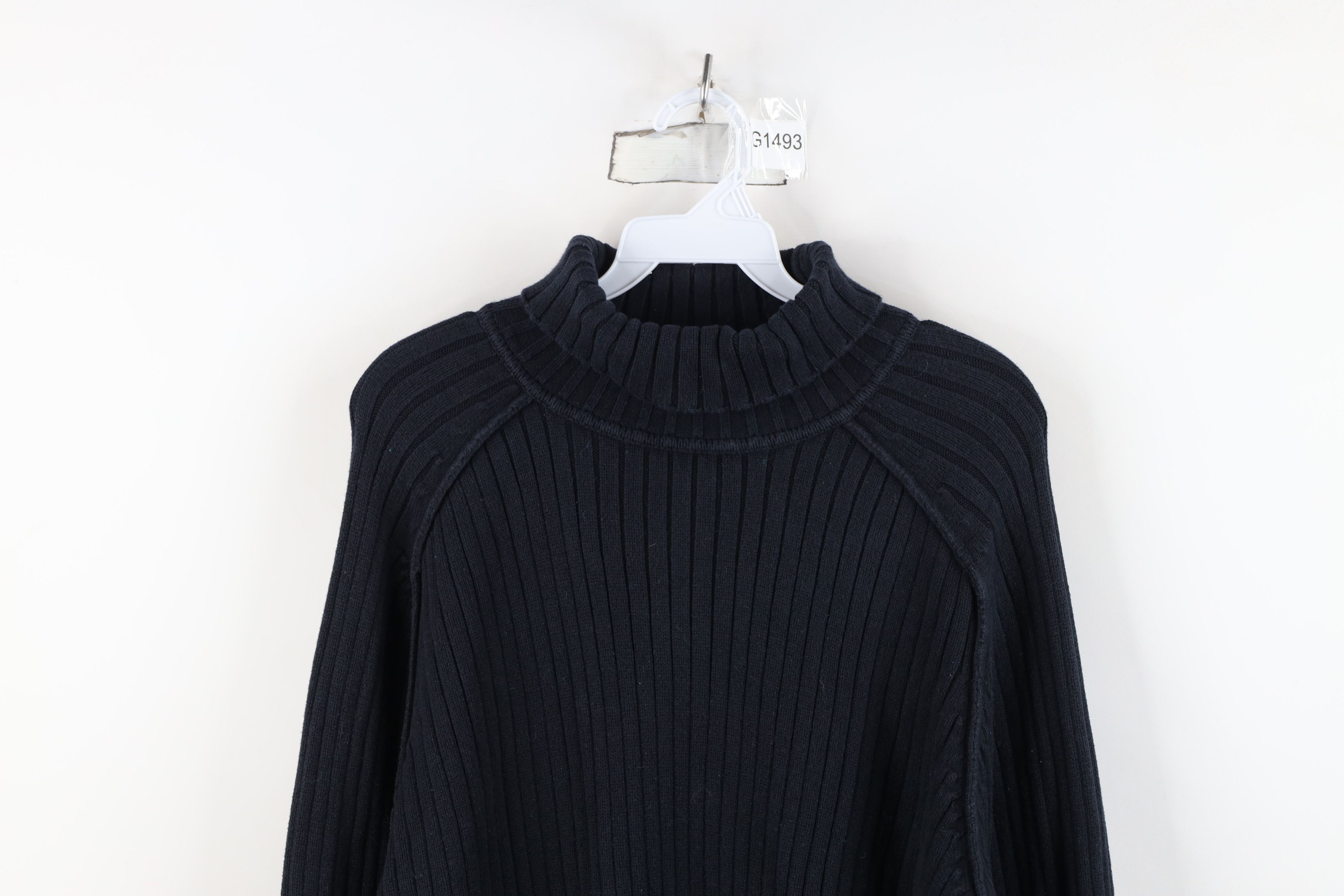 Vintage Vintage 90s Streetwear Chunky Ribbed Knit Turtleneck Sweater Size L / US 10 / IT 46 - 2 Thumbnail