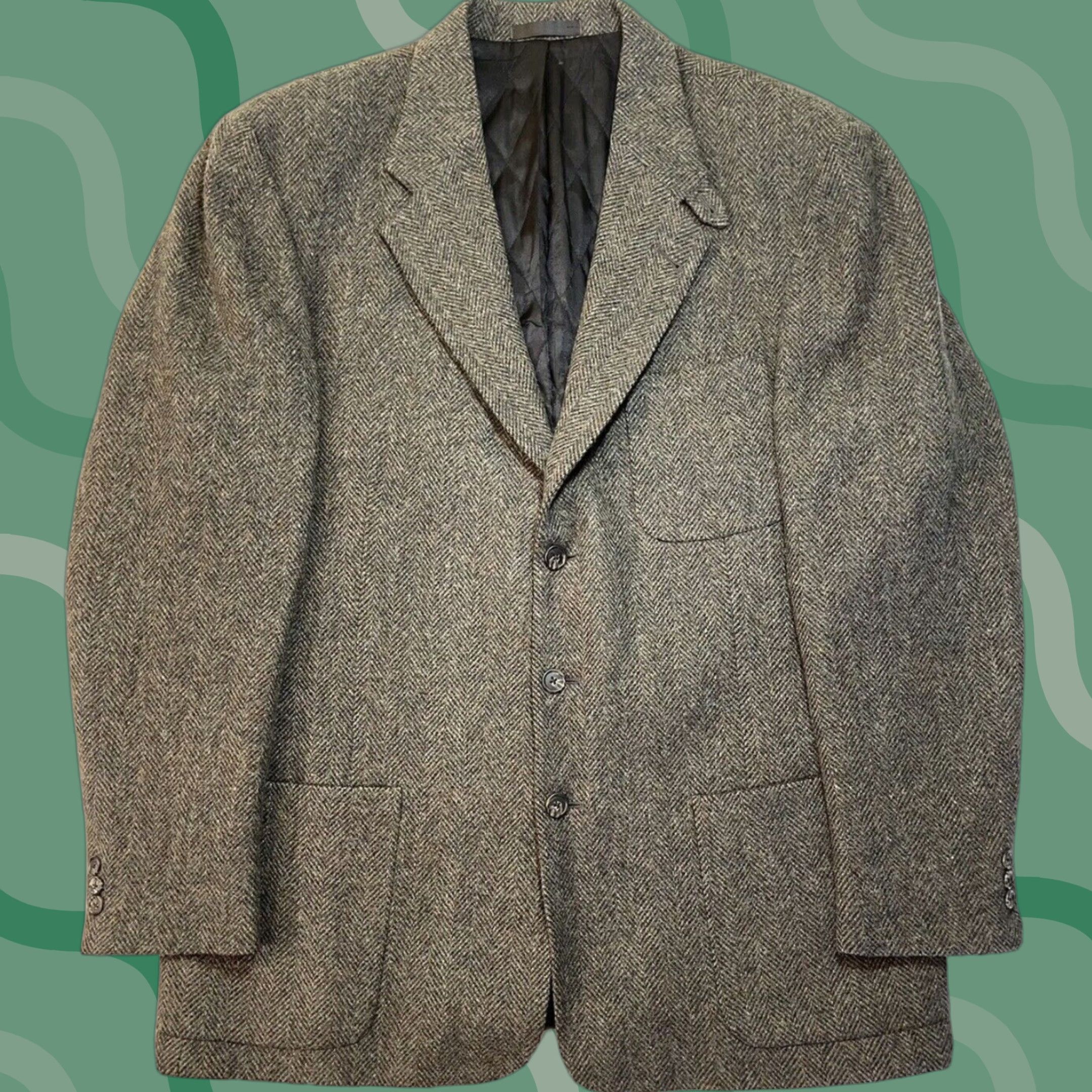 Vintage VINTAGE L.L. Bean Sport Coat Jacket Brown Tweed Wool 3-Button Notch Lapel Long Regular Men Size L USA Thinsulate 3M Quilted Lined Check Size US L / EU 52-54 / 3 - 1 Thumbnail