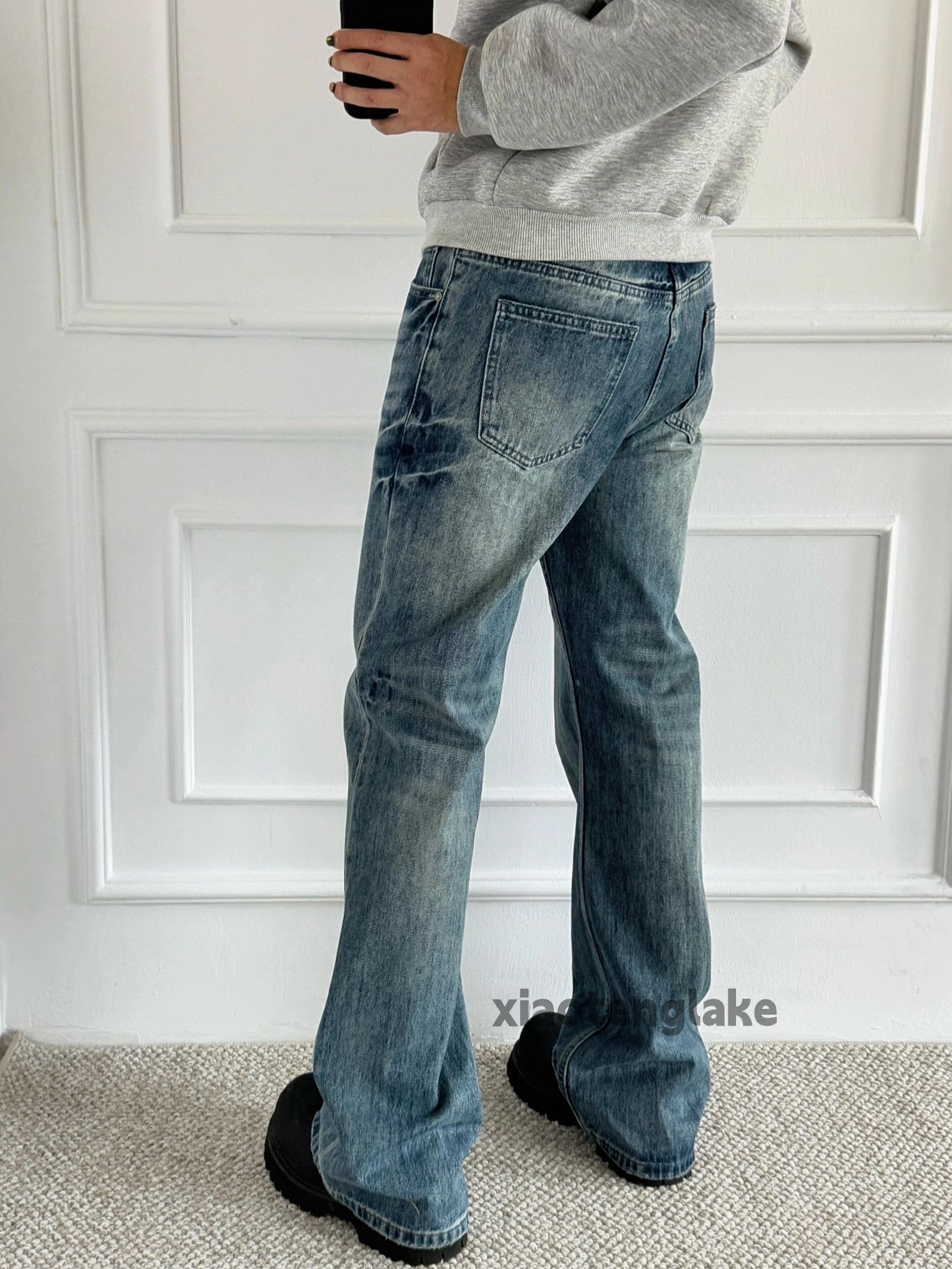 Jean washed faded punk grunge bootcut yuppie hiphop jeans Size US 30 / EU 46 - 4 Thumbnail