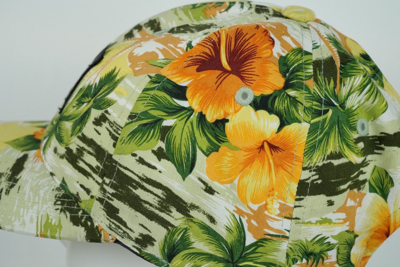 Japanese Brand Summer Cap Flowers Print Vintage Japanese Cap Size ONE SIZE - 5 Thumbnail