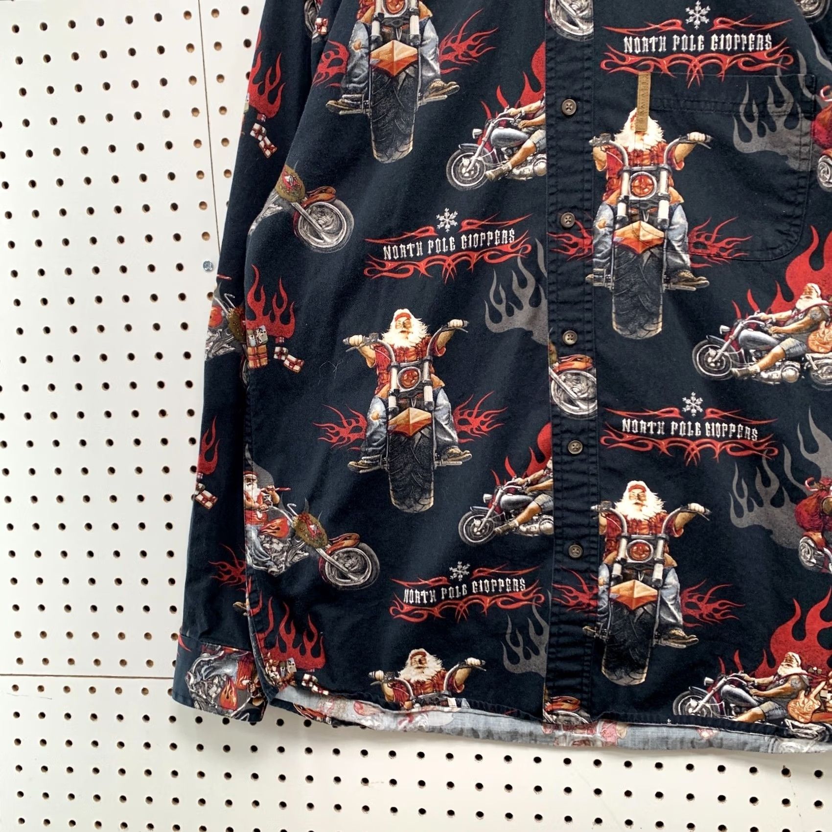 Vintage VINTAGE Clearwater Santa Motorcycle Shirt Mens Medium Black Flames Button Size US M / EU 48-50 / 2 - 5 Thumbnail