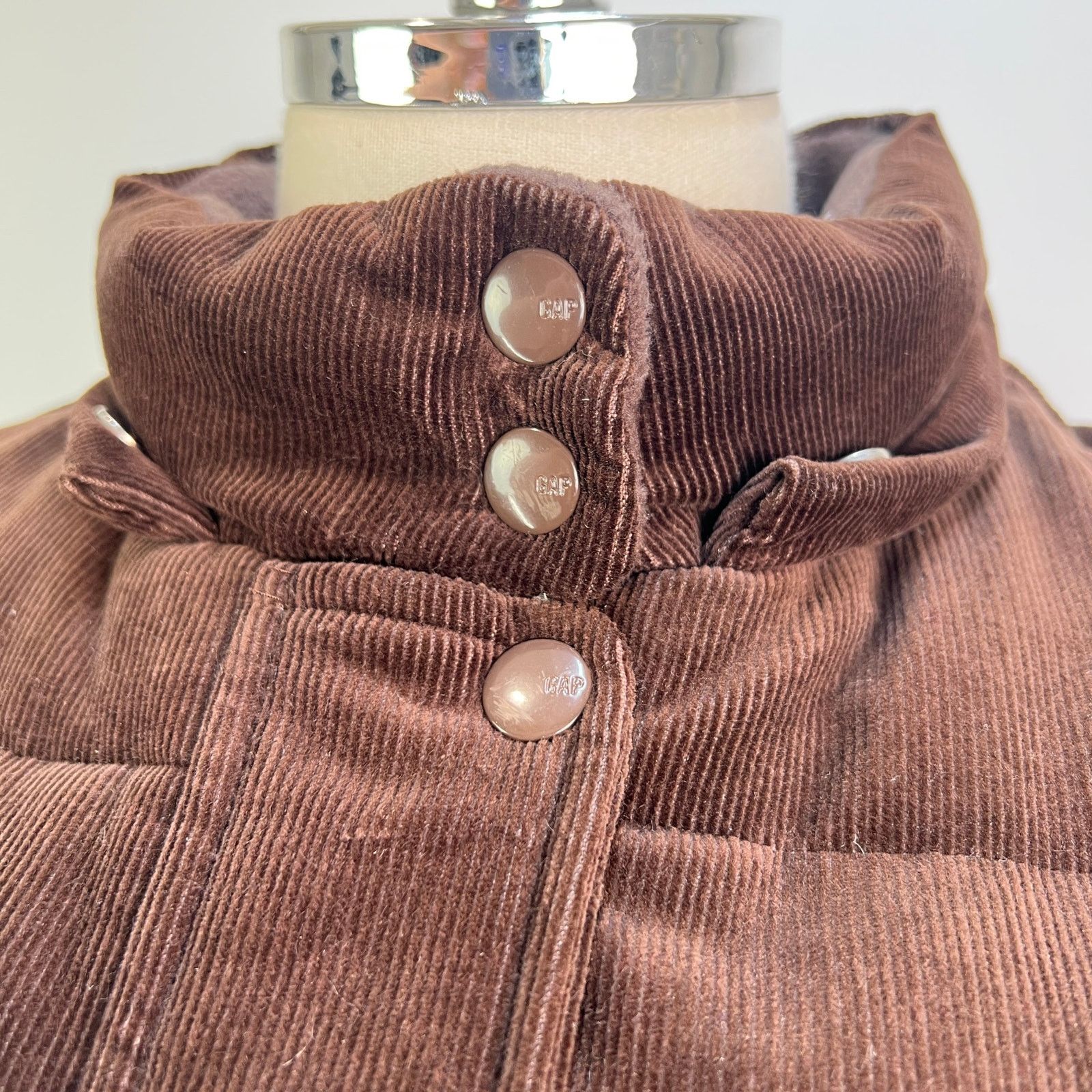 Gap Vintage Y2K GAP Corduroy Down Puffer Vest Brown Size XL / US 12-14 / IT 48-50 - 6 Thumbnail