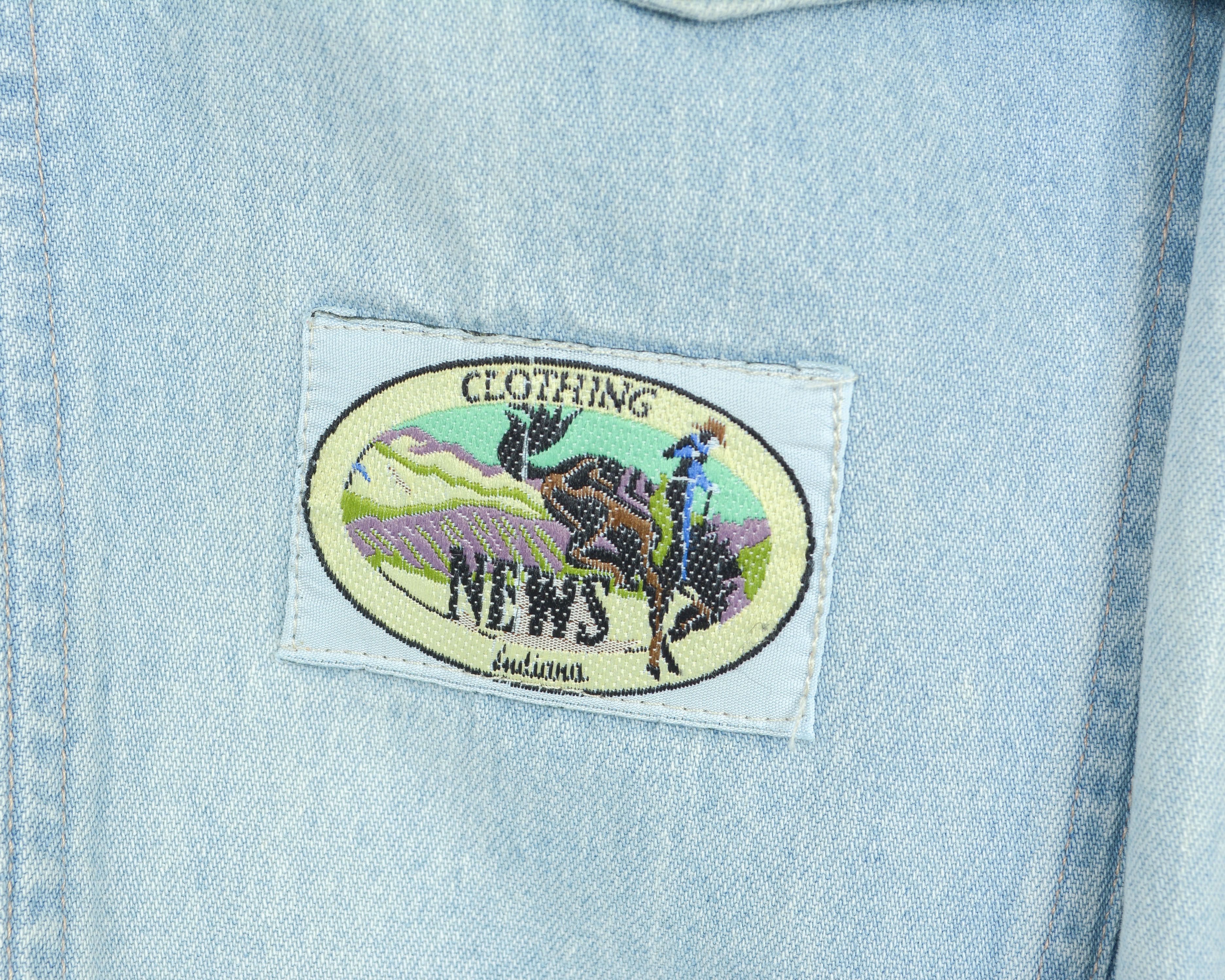 Cowboy Equipment NEWS FLASH Denim Shirt S Long Sleeved Pearl Snap Retro Size US S / EU 44-46 / 1 - 9 Thumbnail