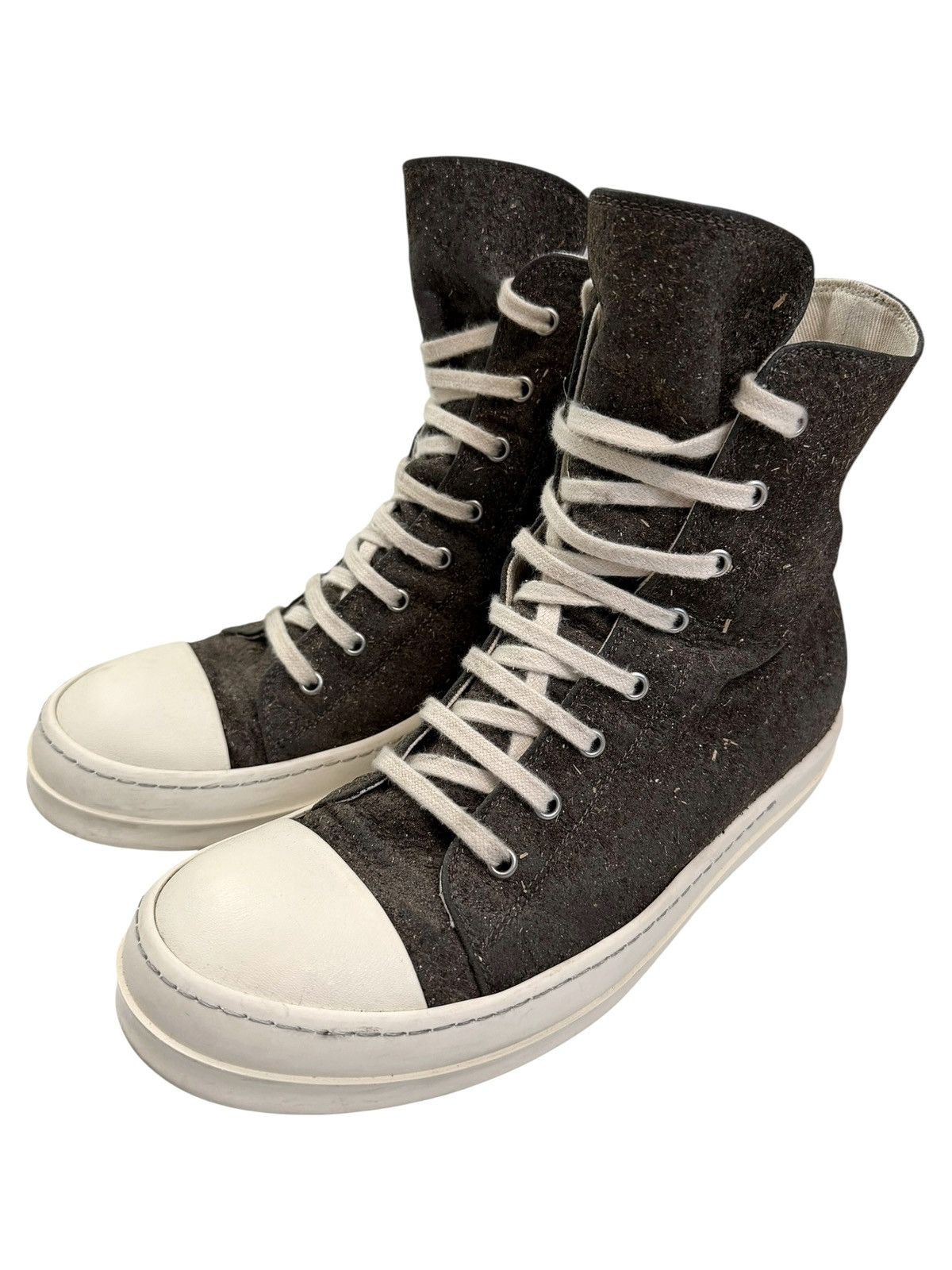 Rick Owens Drkshdw RARE Seaweed Fiber Coated High Brown Ramones Size US 9 / EU 42 - 1 Thumbnail