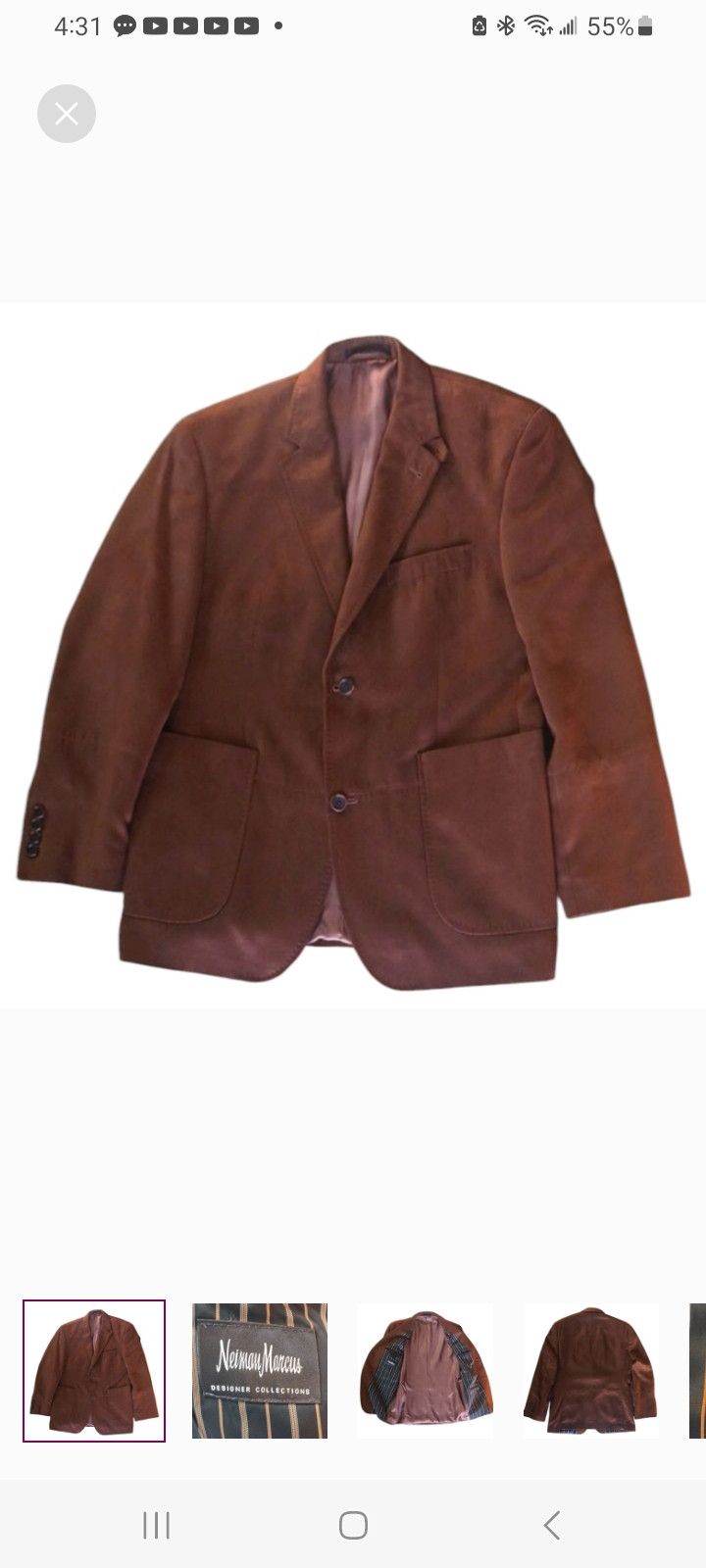 Neiman Marcus Neiman Marcus Designer Collections Brown Sports Jacket Size 38S - 9 Thumbnail