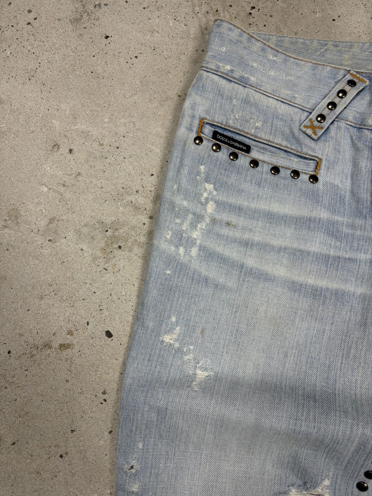Dolce & Gabbana SS 2006 Dolce & Gabbana Studded Distressed Style Bootcut Size 28" / US 6 / IT 42 - 8 Thumbnail