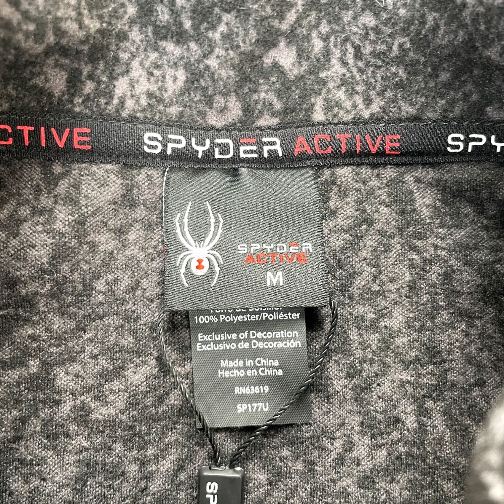 Spyder Spyder Fleece Top Womens Medium Black Abstract Stretch Thumbhole Sleeve Half Zip Size M / US 6-8 / IT 42-44 - 5 Thumbnail