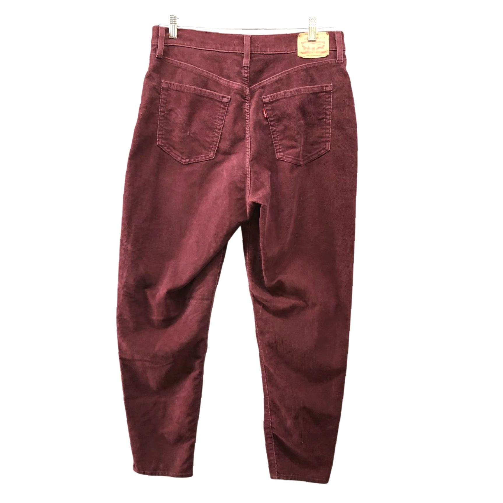 Levi's Levi's High Waisted Mom Jean Womens 32x29 Corduroy Burgundy Stretch Jeans Pants 5-Pocket Regular Size 24" / US 00 / IT 34 - 2 Thumbnail