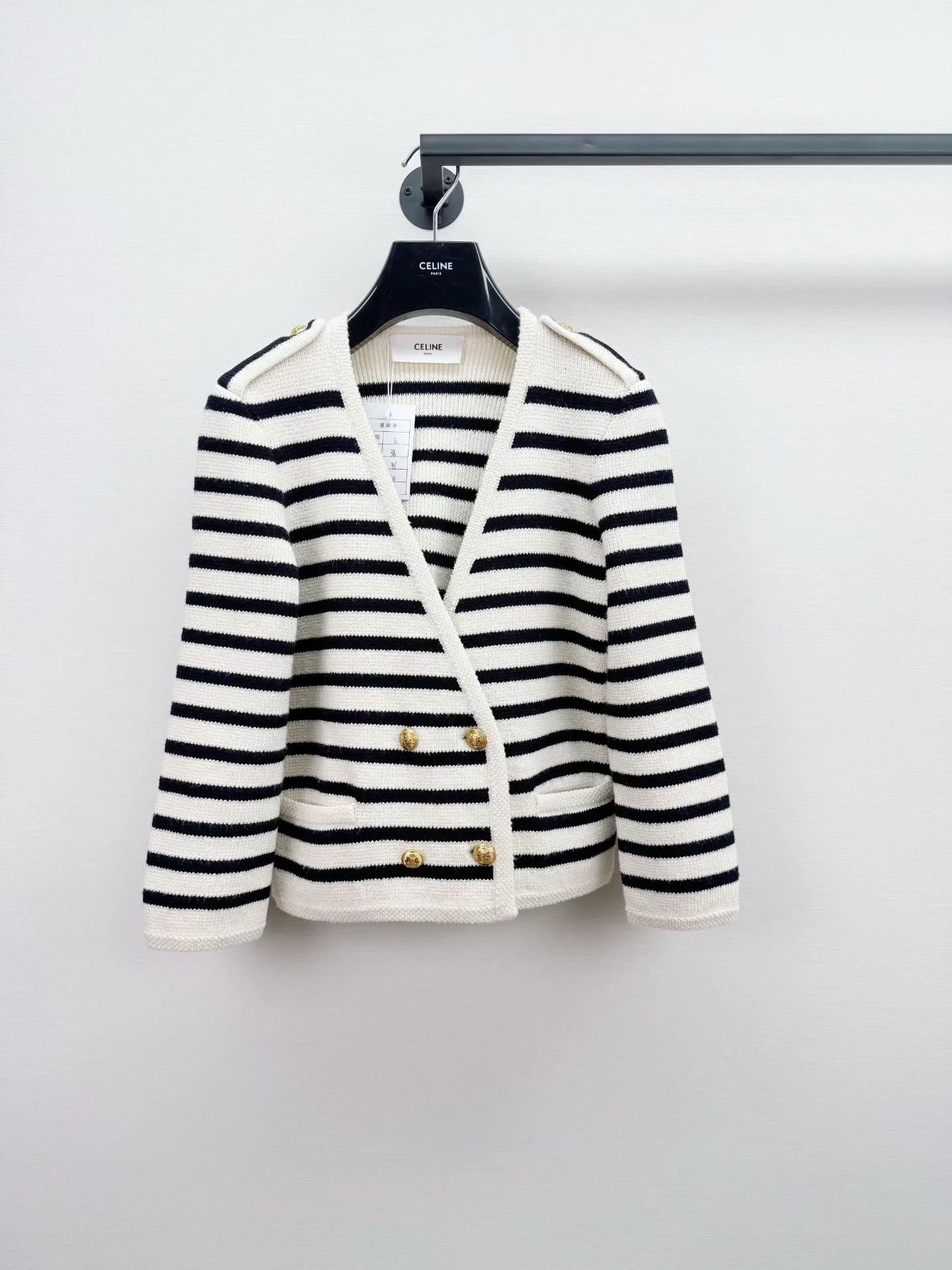 Celine Celine Classic Stripe Double Button Cardigan Size S Worn 2x Size S / US 4 / IT 40 - 1 Thumbnail