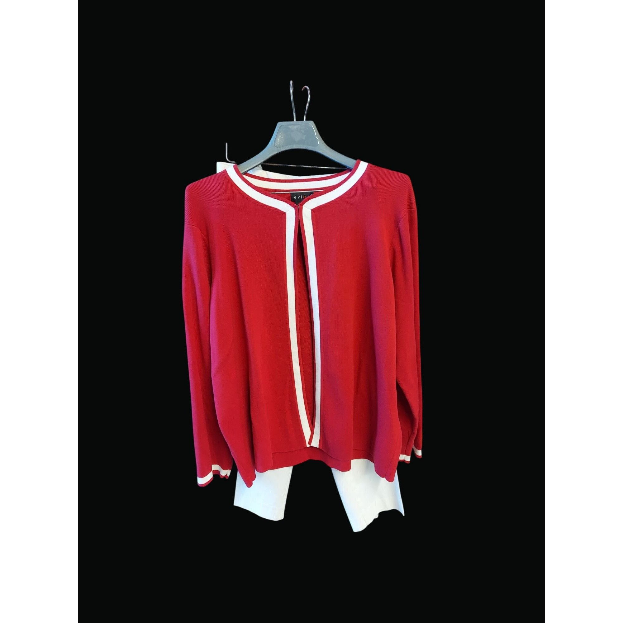 Other Women's Evie Red Cardigan 2X Open Front & George Pants 20W S Size XXL / US 16-18 / IT 52-54 - 2 Thumbnail