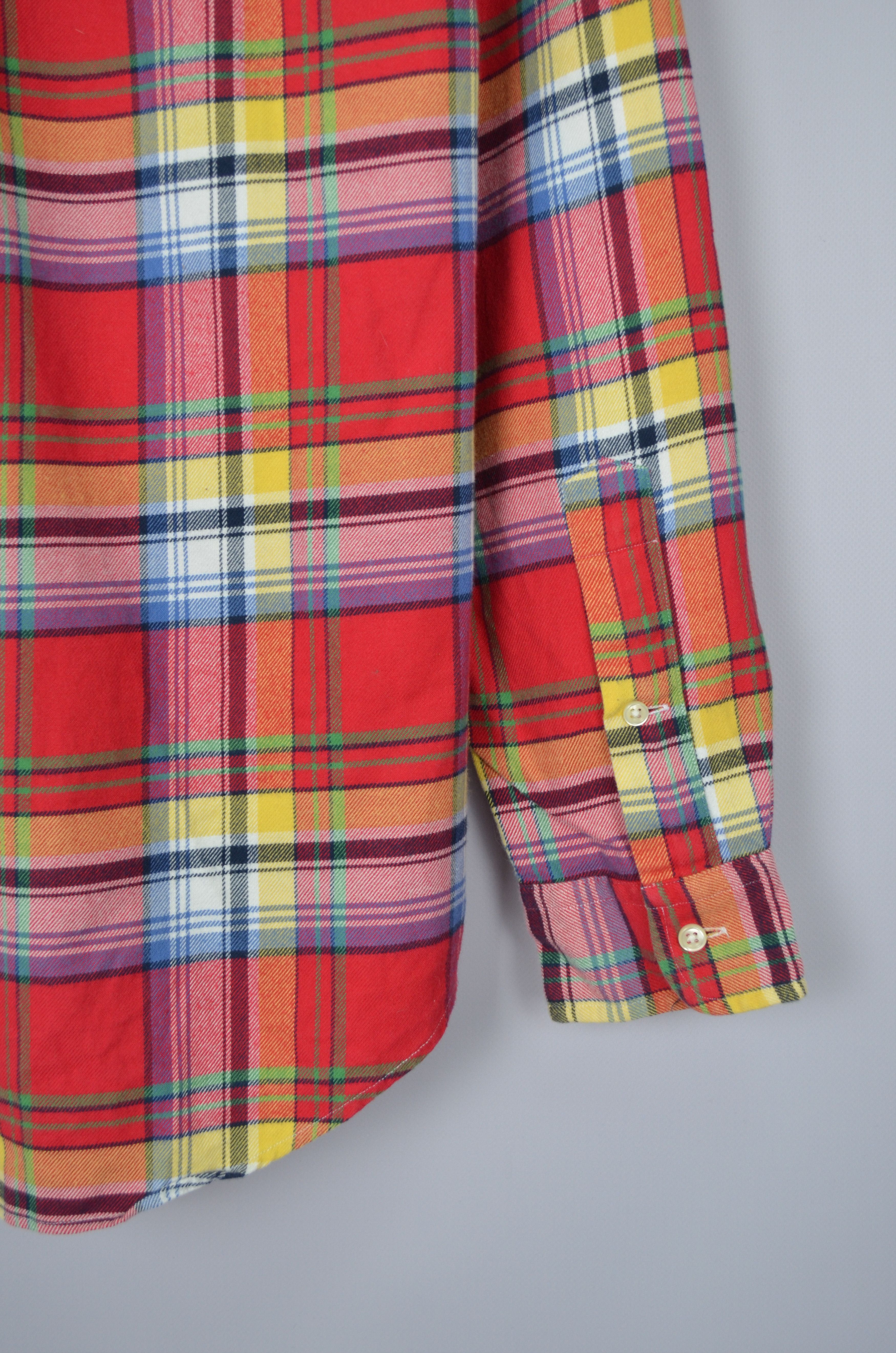 Polo Ralph Lauren × Vintage Polo Ralph Lauren Check Red Shirt Logo Long Sleeve Size M Size US M / EU 48-50 / 2 - 6 Thumbnail