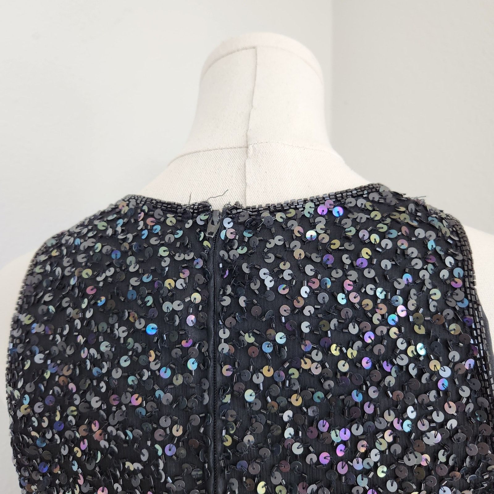 Vintage Vintage Black Iridescant Sequin Silk Embroidered Blouse S Size S / US 4 / IT 40 - 10 Thumbnail