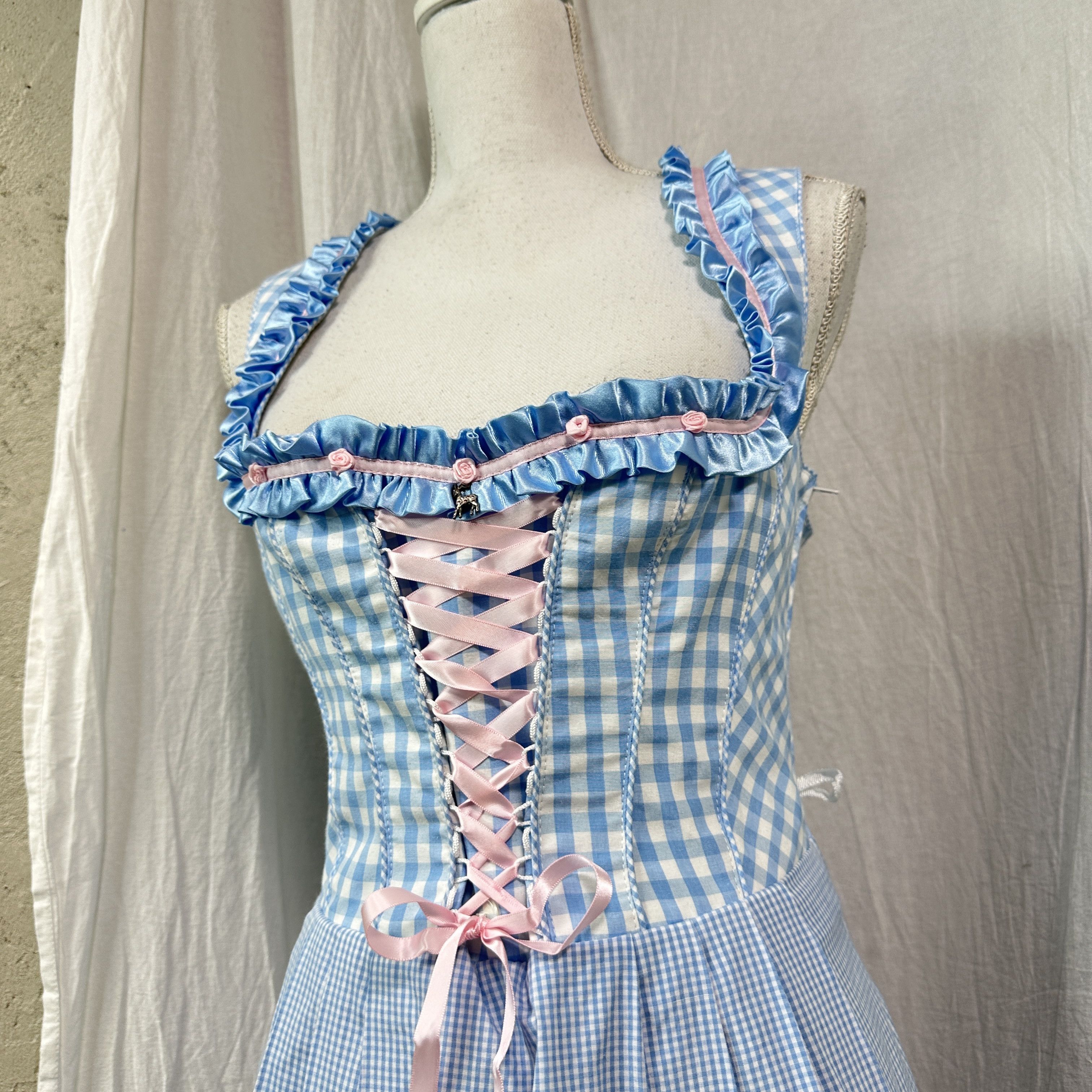 Vintage Vintage Coquette Deer Lana Del Rey Coded Corset Lace Dress Size L / US 10 / IT 46 - 2 Thumbnail