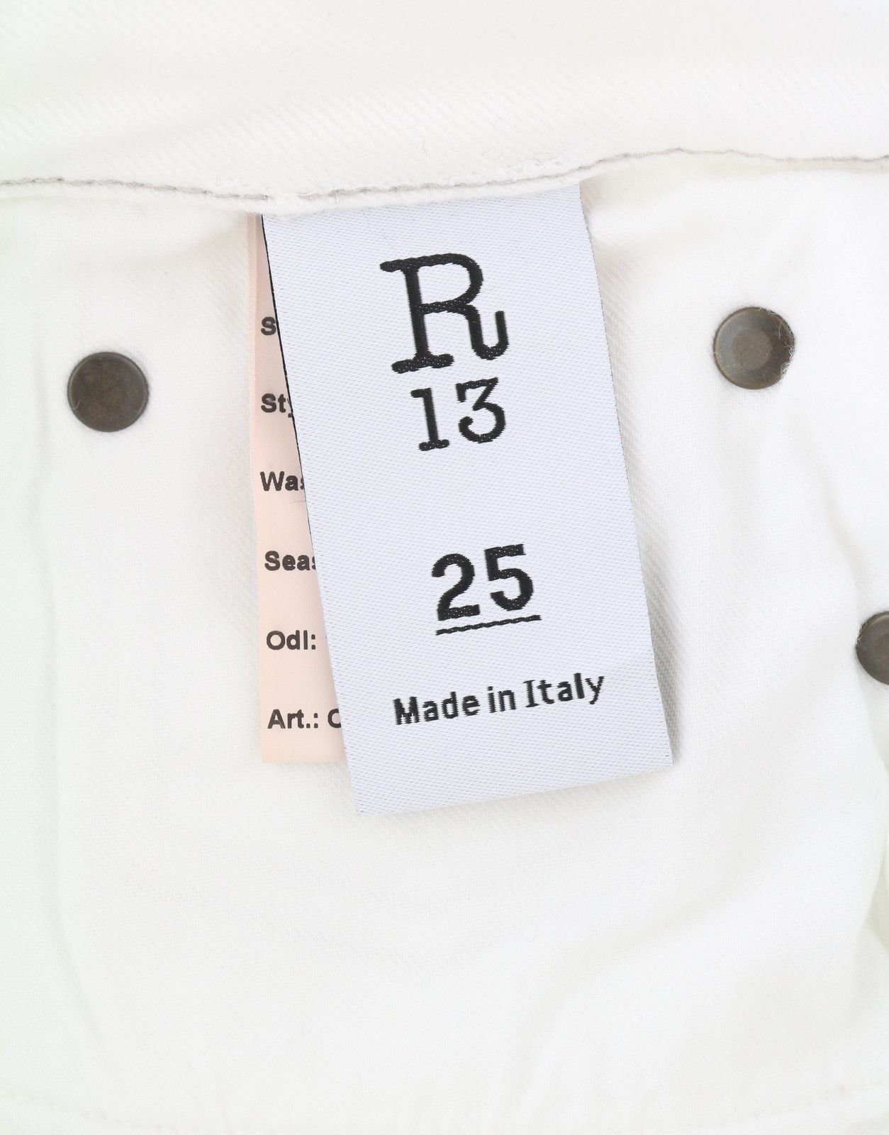 R13 KICK FIT 25 Bale White Flared Cropped Light Jeans 86190 Size 25" / US 0 / IT 36 - 8 Thumbnail