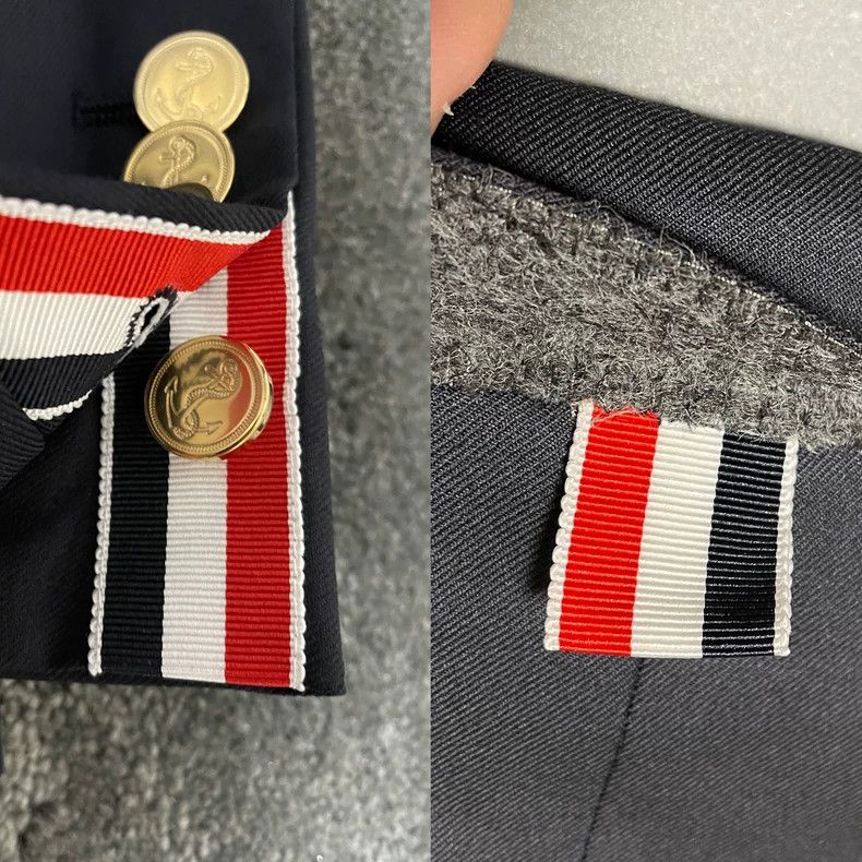 Thom Browne Thom Browne size3 Blue suit with double gold buttons Size 34S - 5 Thumbnail