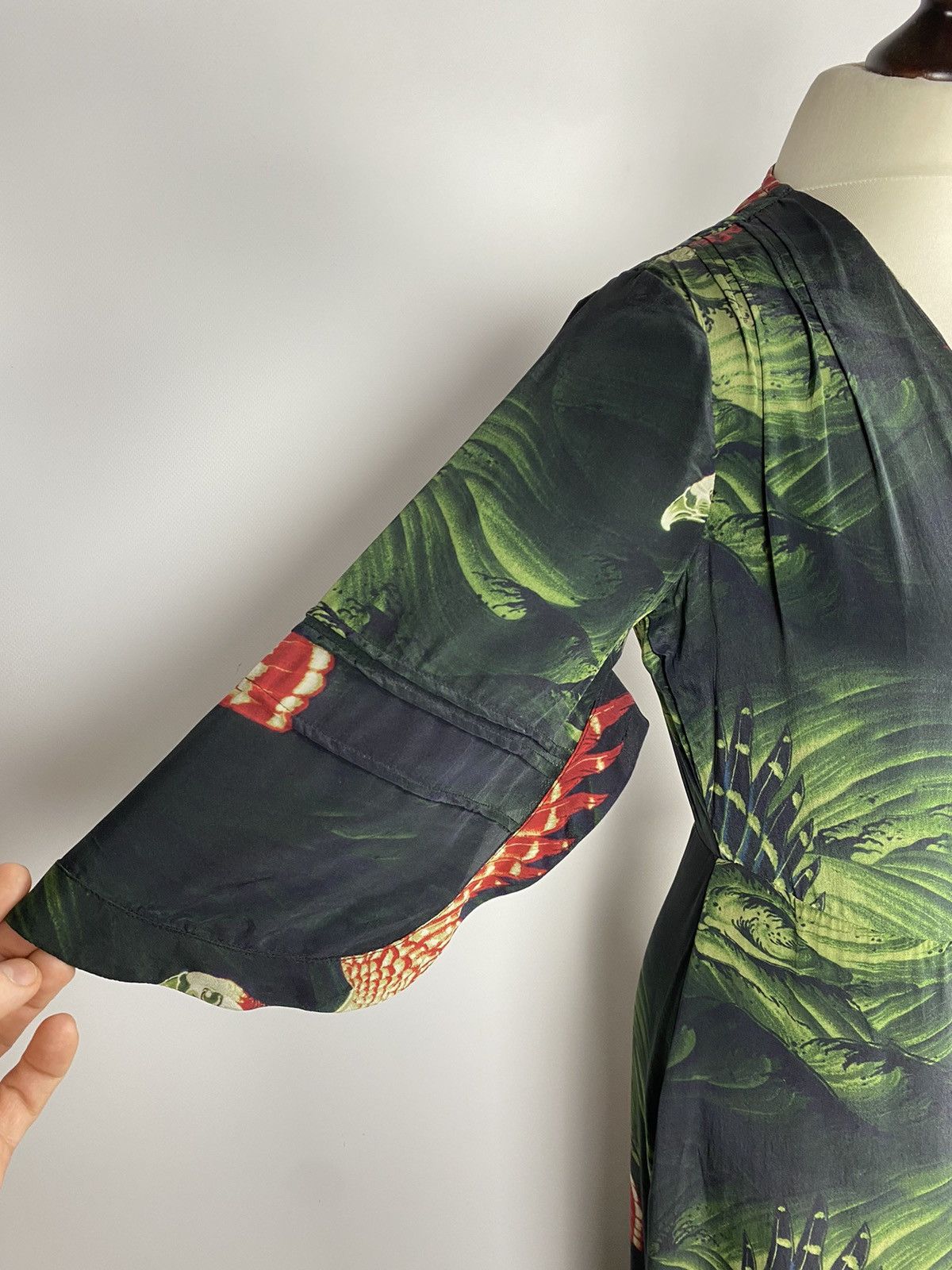 Allsaints × Designer Allsaints Delana Swoop Dress Maxi Floral Pattern Pleated Size XS / US 0-2 / IT 36-38 - 7 Thumbnail