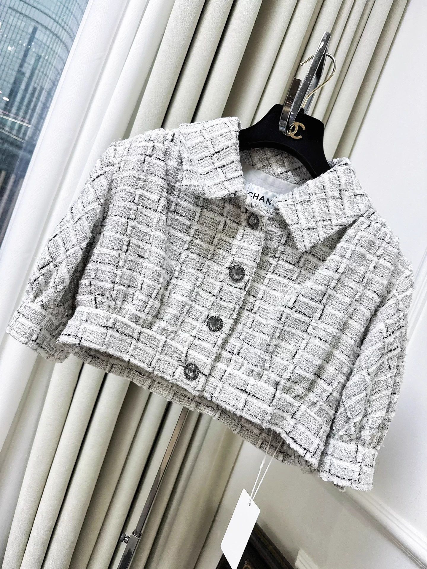 Chanel Chanel 22C short high-waist check tweed jacket 38 Size S / US 4 / IT 40 - 6 Thumbnail