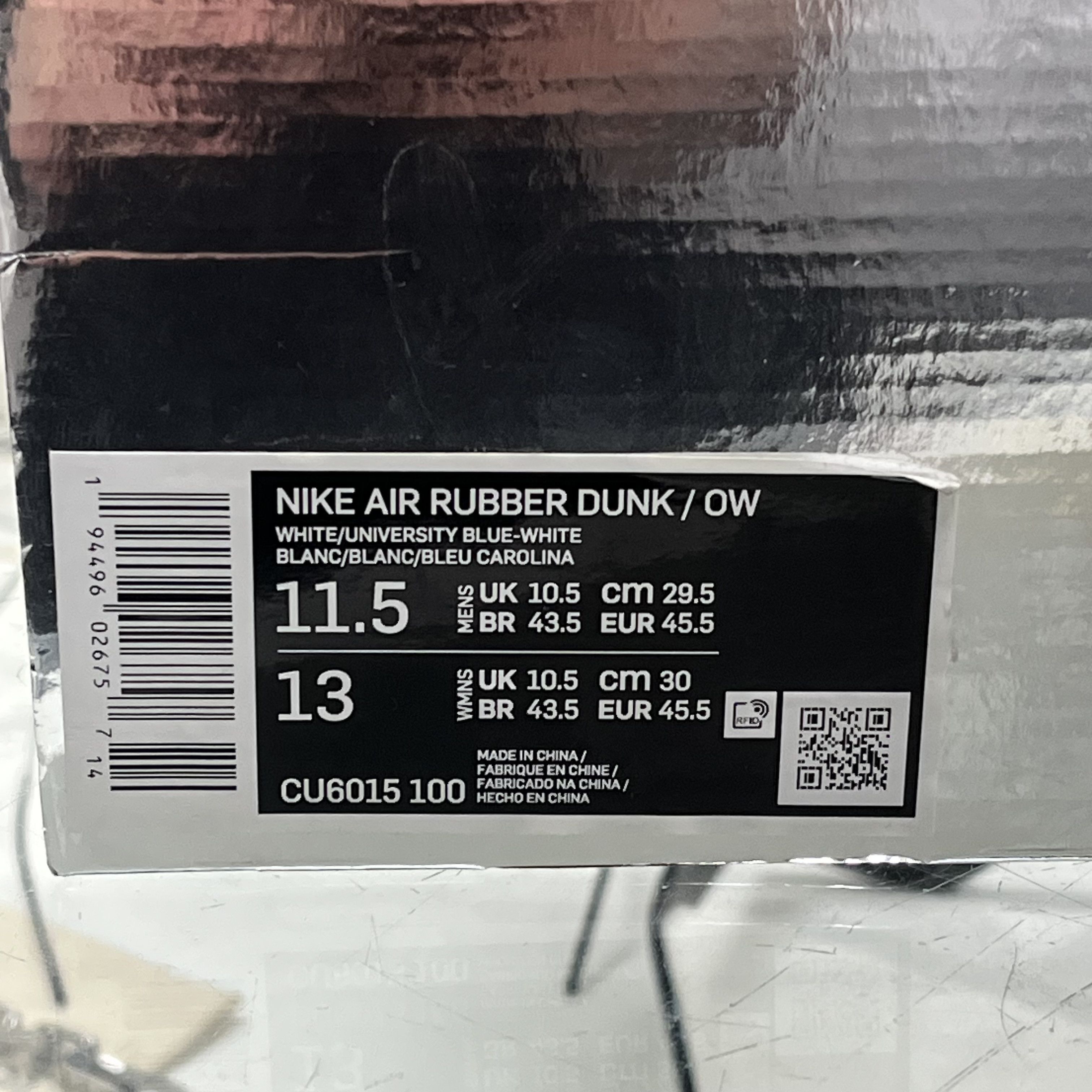 Nike × Off-White Nike Air Rubber Dunk Off-White UNC Size US 11.5 / EU 44-45 - 8 Thumbnail