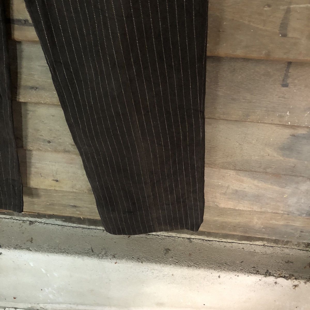Vintage DL The Suit Company stripe Dark Brown Casual Pants #S2798 Size US 31 - 9 Thumbnail