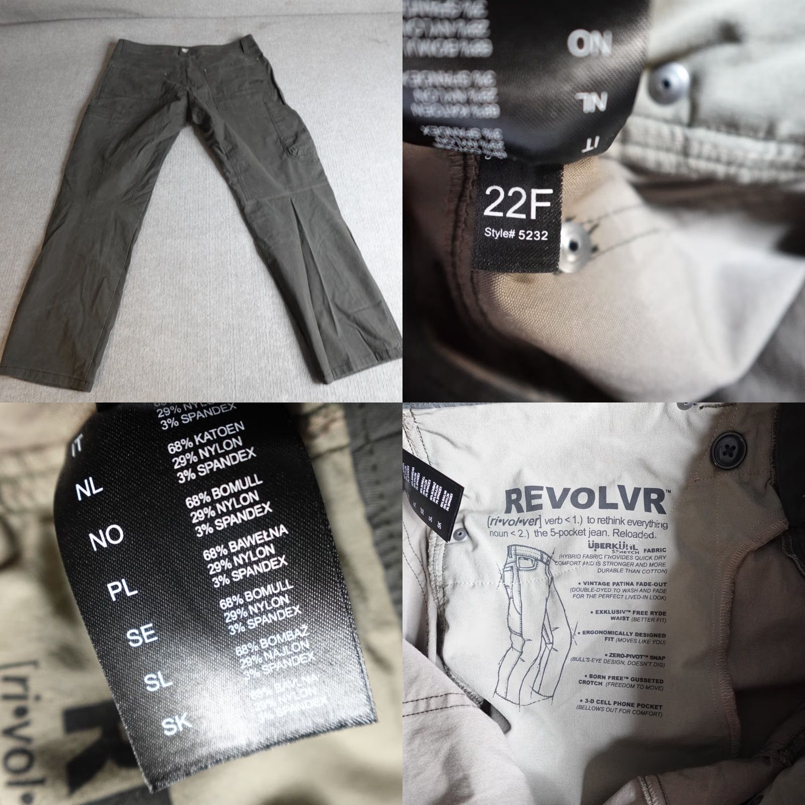 Vintage Kuhl RVLVR Pants 36 x 29 Beige Chino Metal Snap Men Regular 36 Boots? Size US 36 / EU 52 - 8 Thumbnail