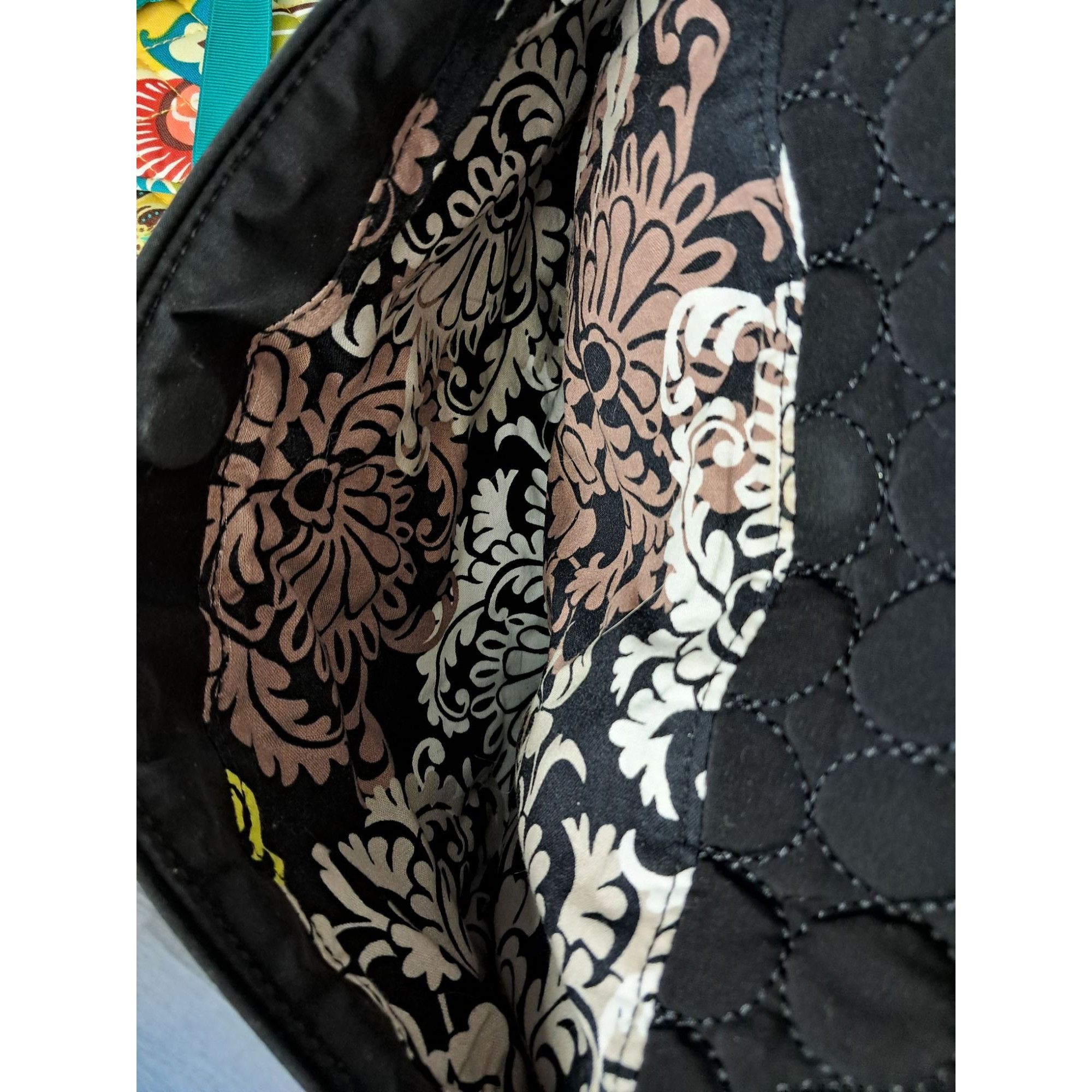 Vera Bradley Vera Bradley Black Quilted Shoulder Tote Bag Size ONE SIZE - 10 Thumbnail