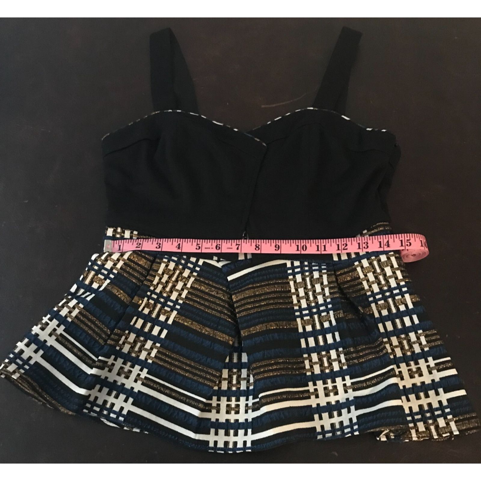 Anthropologie Anthropologie Deletta Nathalie Plaid Metallic Peplum Tank Size M / US 6-8 / IT 42-44 - 8 Thumbnail