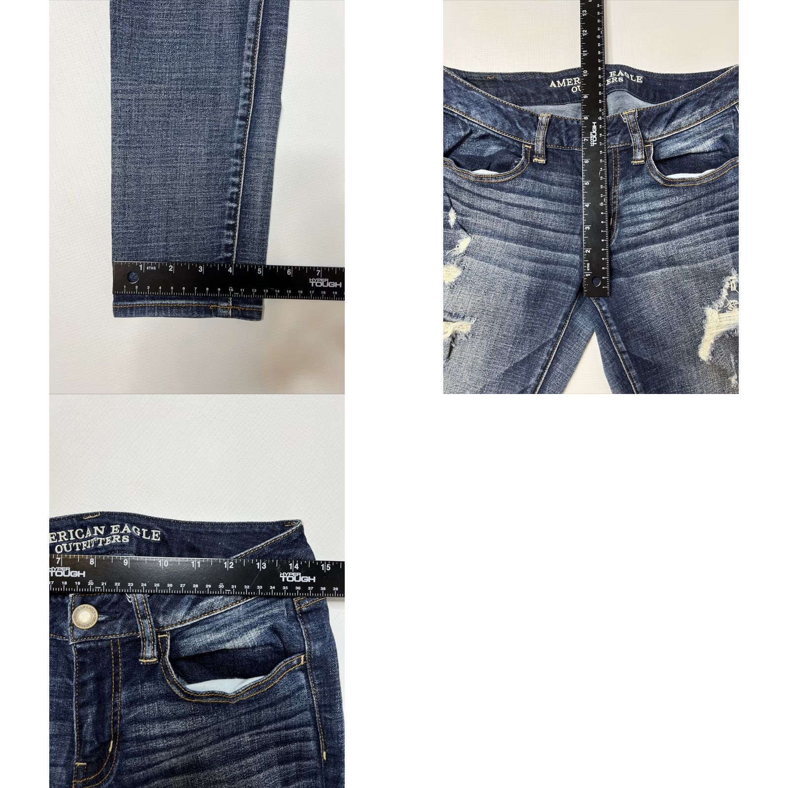 American Eagle Outfitters American Eagle AEO Super Stretch Low Rise Jegging Regular Size 6 DENIM Destroyed Size 28" / US 6 / IT 42 - 8 Thumbnail
