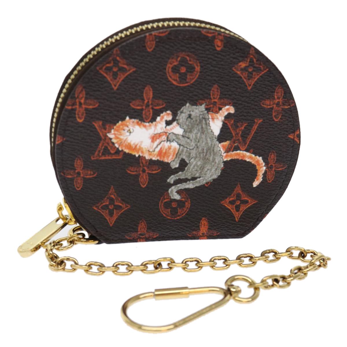 Louis Vuitton Catgram Chain Micro Powat Chapeau Coin Purse M63886 Lv Auth 47211S, Women's