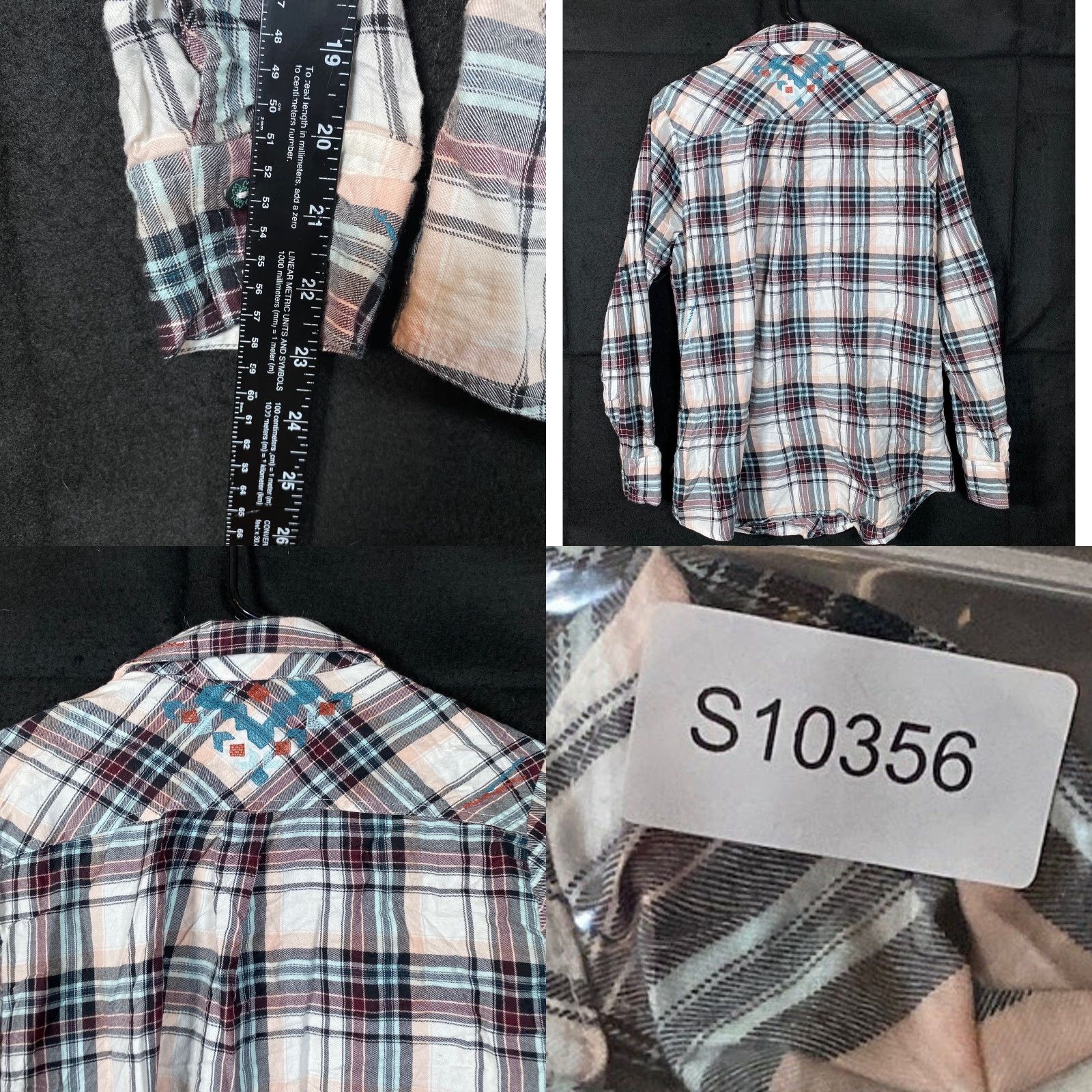 Ariat Ariat Womens Shirt Plaid Button-Up Long Sleeve Cotton Blend Large Size L / US 10 / IT 46 - 8 Thumbnail