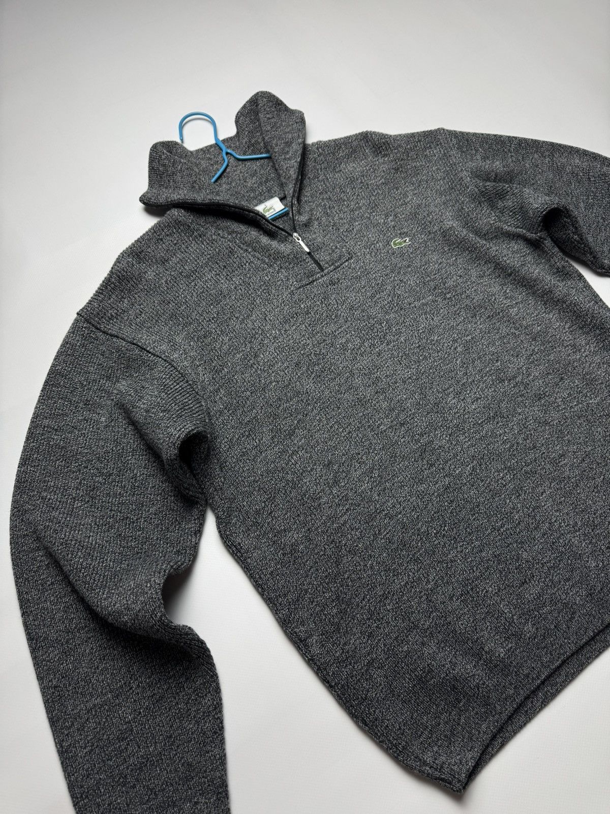 Lacoste Lacoste Half-Zip Wool Blend Sweater / Grey Melange Size US L / EU 52-54 / 3 - 4 Thumbnail